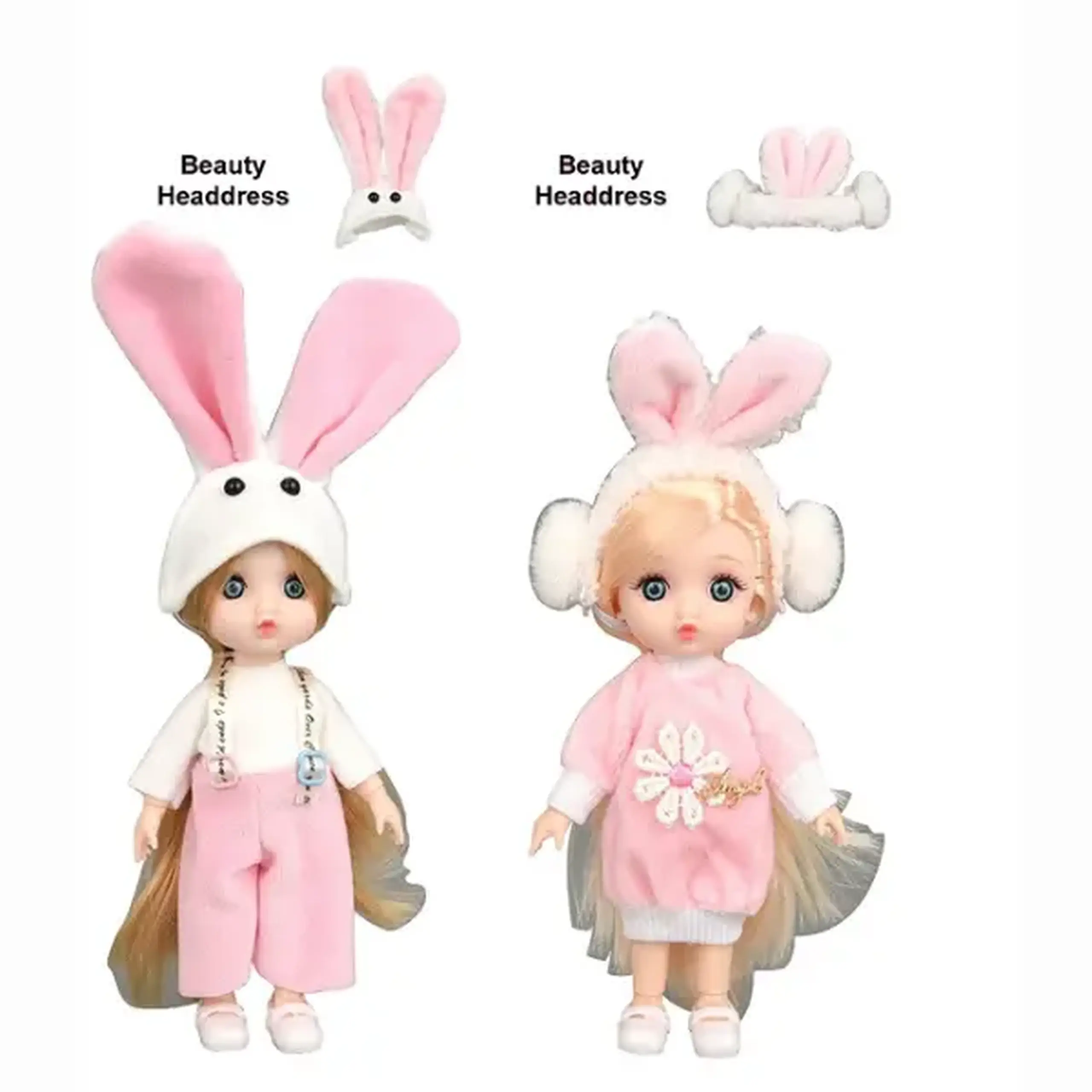Păpușică drăguță în costum de iepuraș, 2 modele
