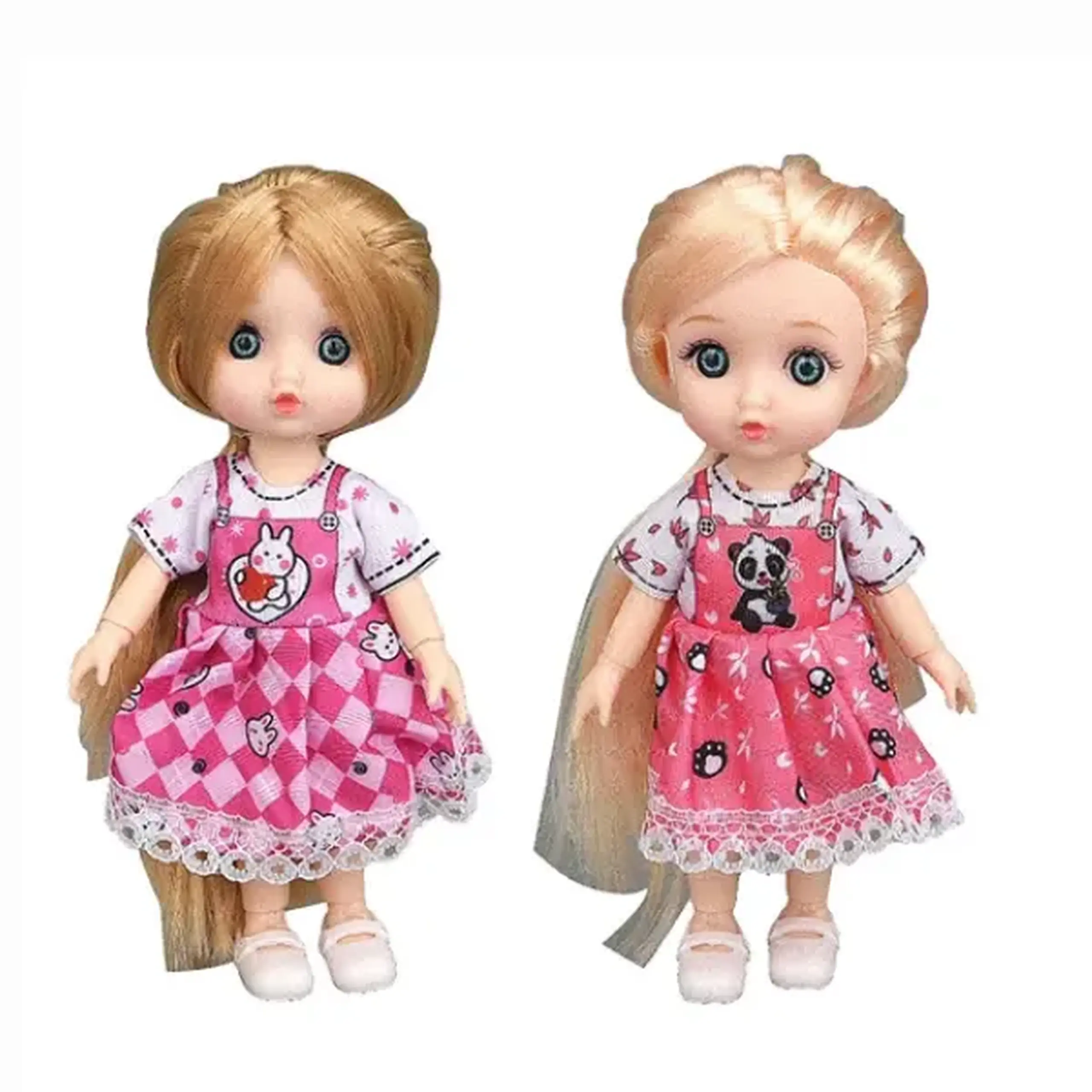 Păpușică mică în rochie roz, 2 modele