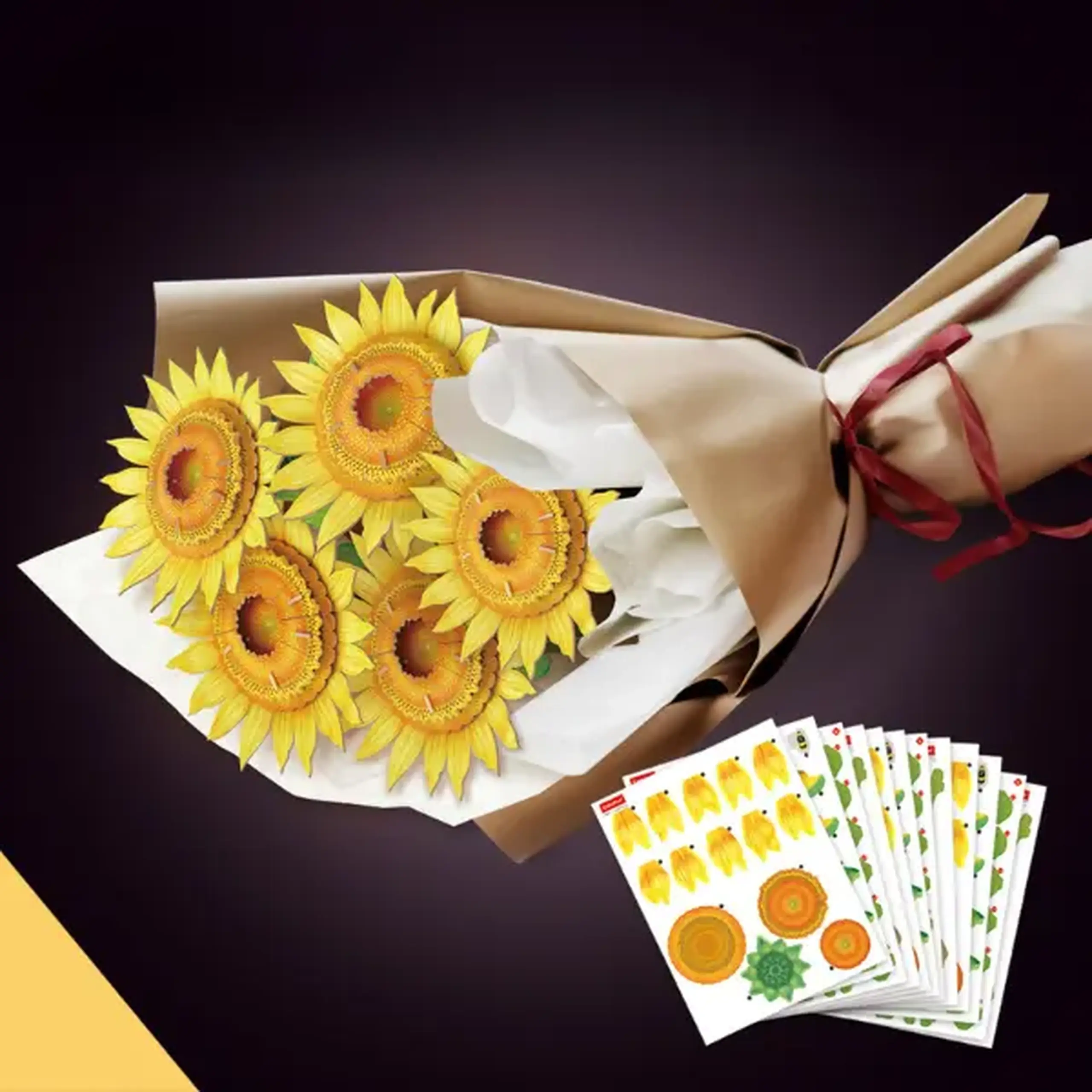 3D puzzle "Buchet de flori – Floarea-soarelui", 180 elem.