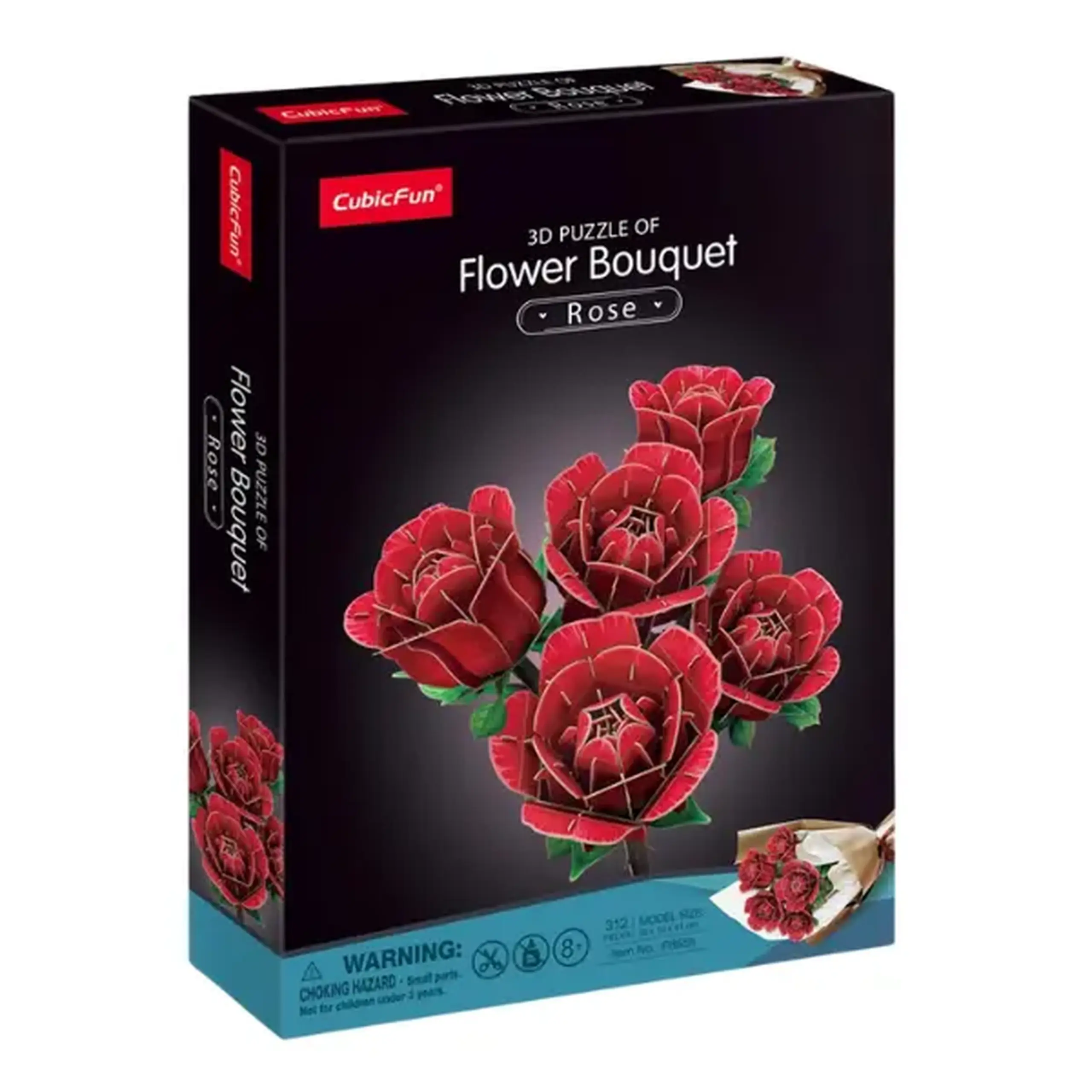 3D puzzle "Buchet de flori – Trandafiri roșii", 312 elem.