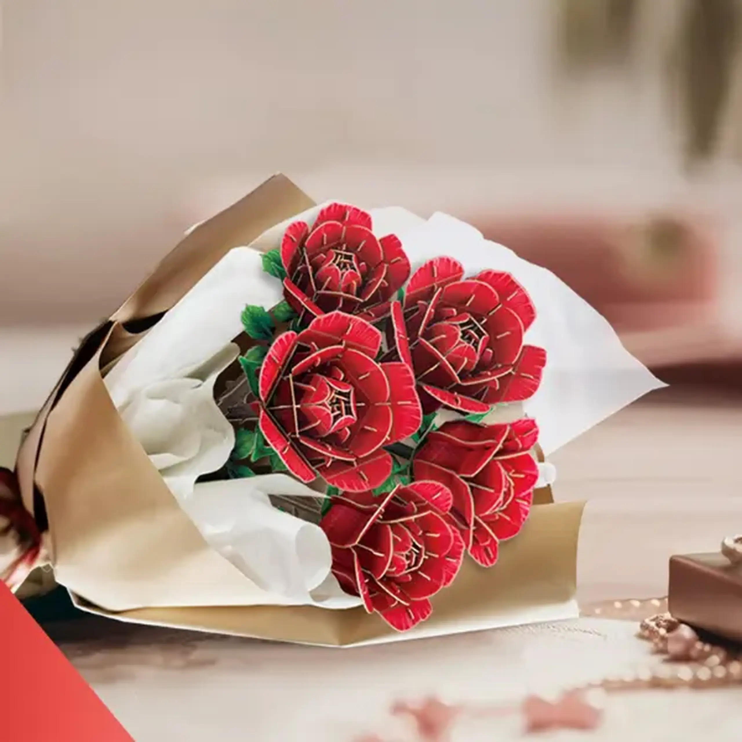 3D puzzle "Buchet de flori – Trandafiri roșii", 312 elem.