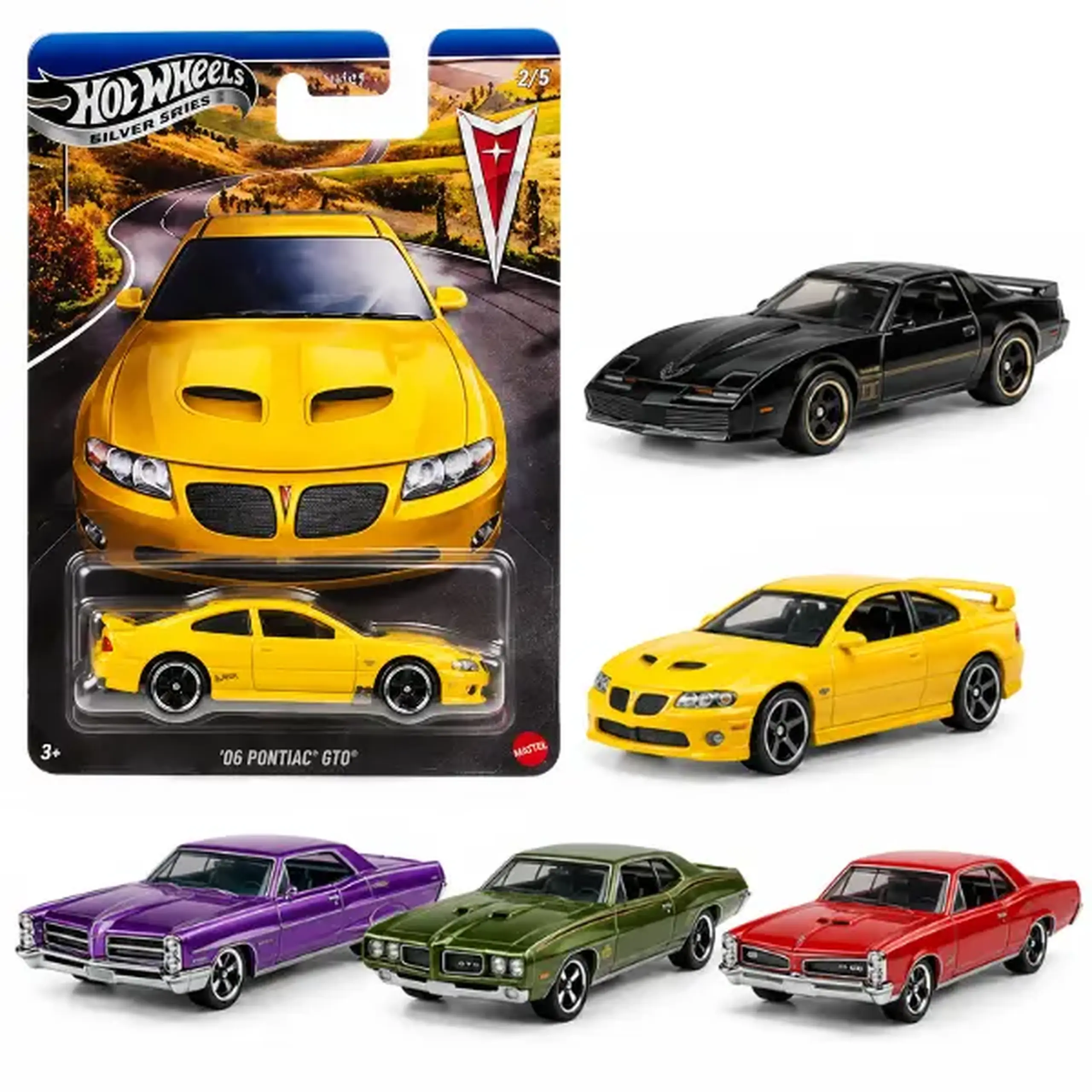 1:64 Hot Wheels Set de mașinuțe colecționabile – Pontiac 100 ani, (as.)