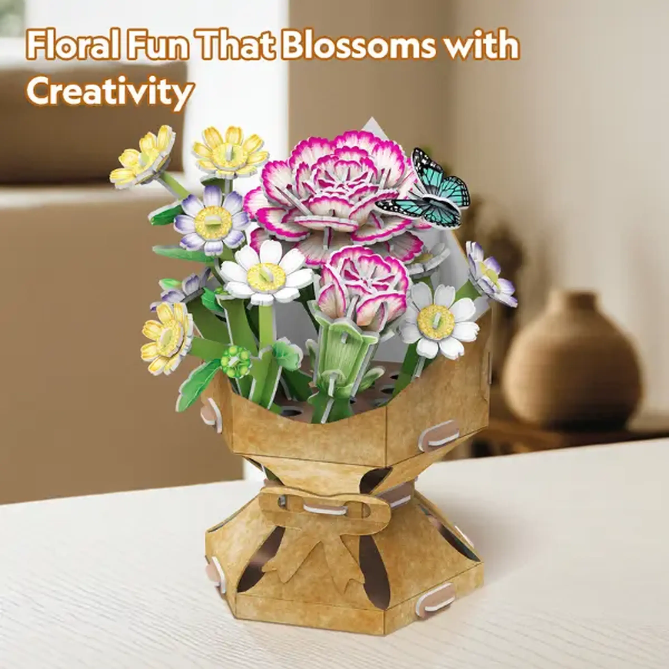 3D puzzle "Buchet de flori – Garoafă", 134 elem.