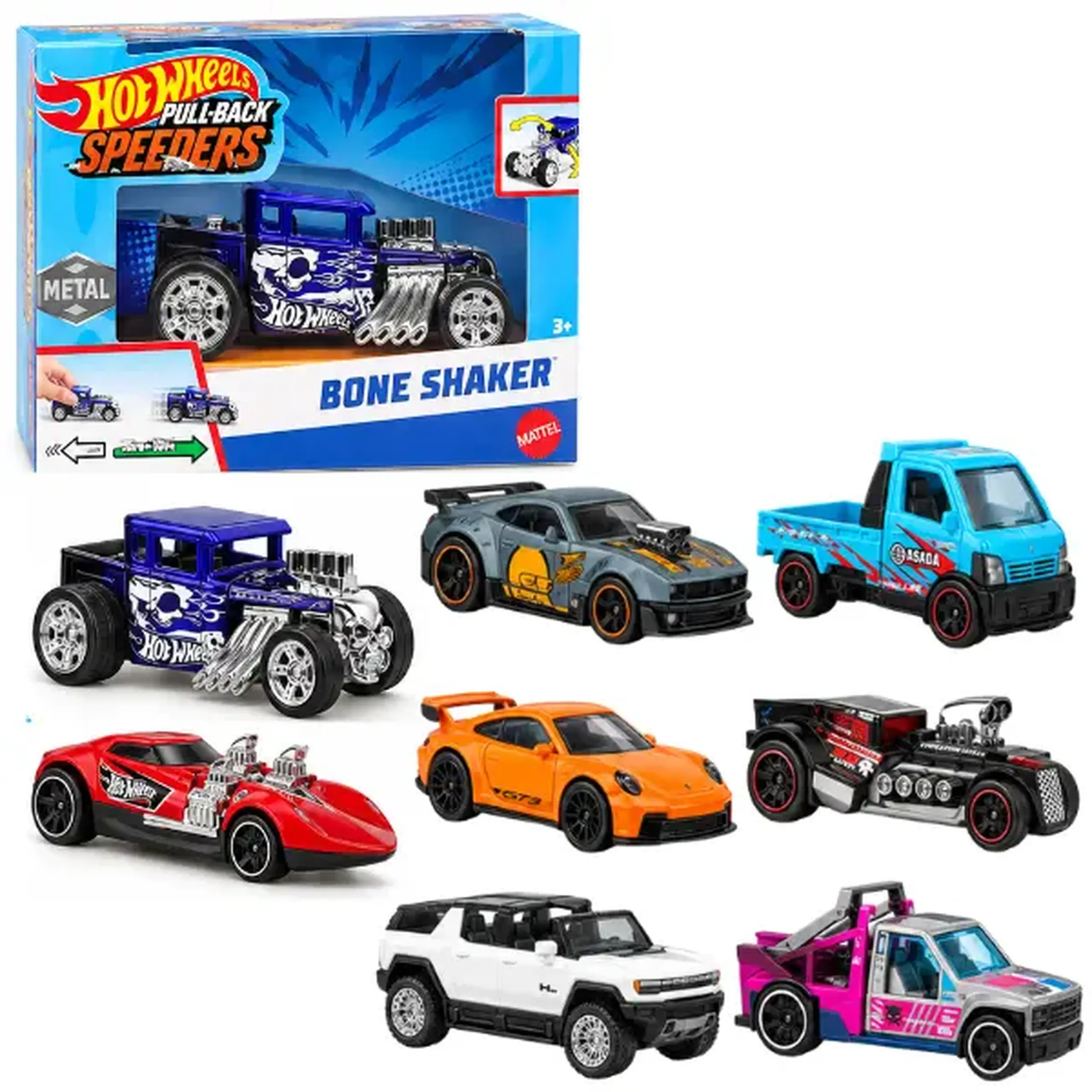 Mașina Hot Wheels de inerție "Pull-Back Speeders" (as.)
