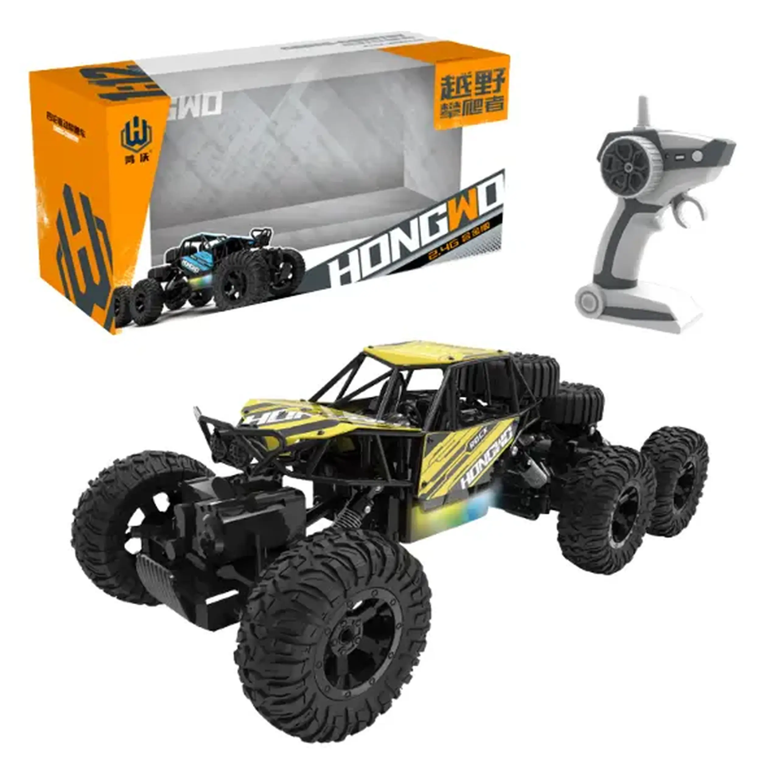 1:18 Mașină Radio-Control cu lumini și 6 roți, 3 culori