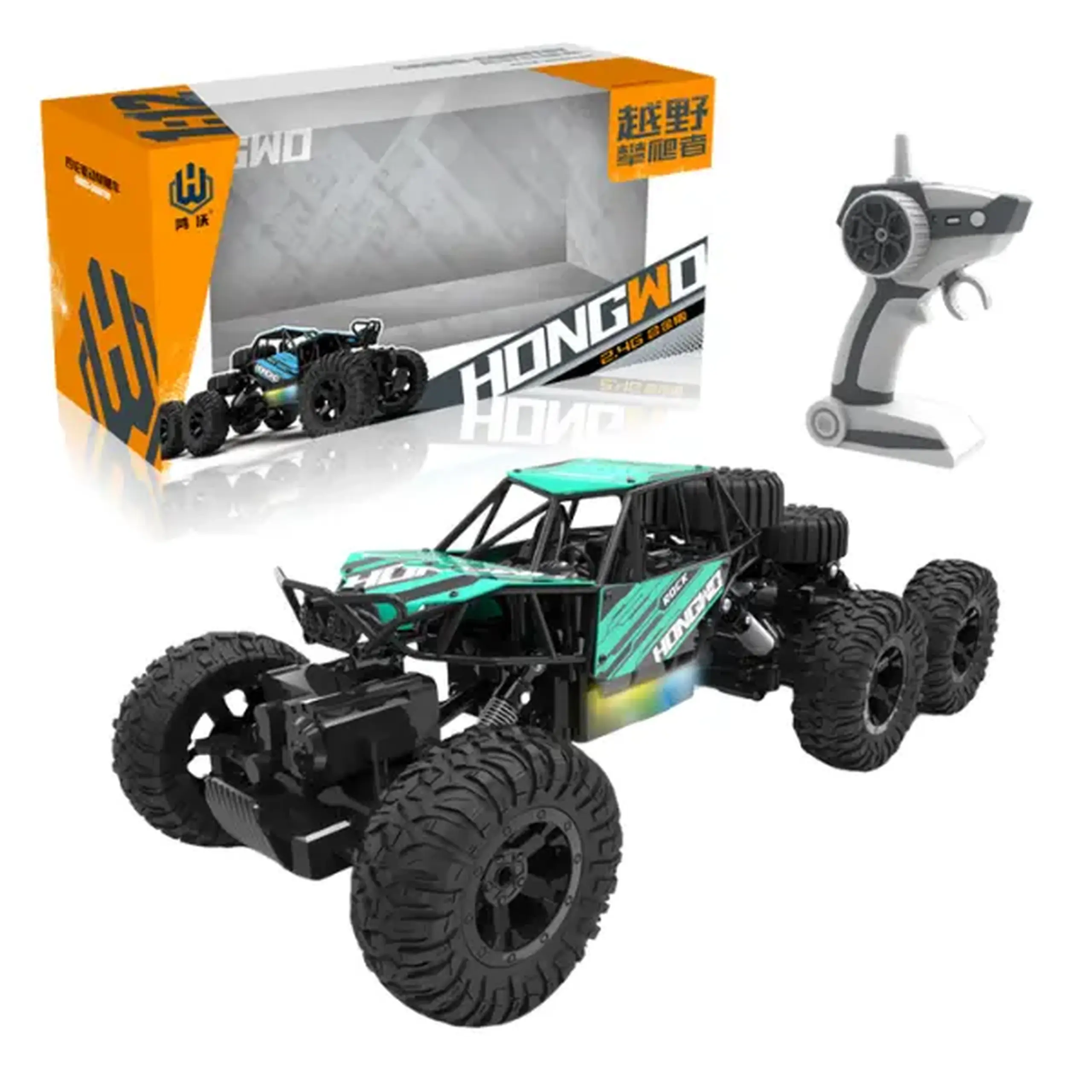 1:18 Mașină Radio-Control cu lumini și 6 roți, 3 culori