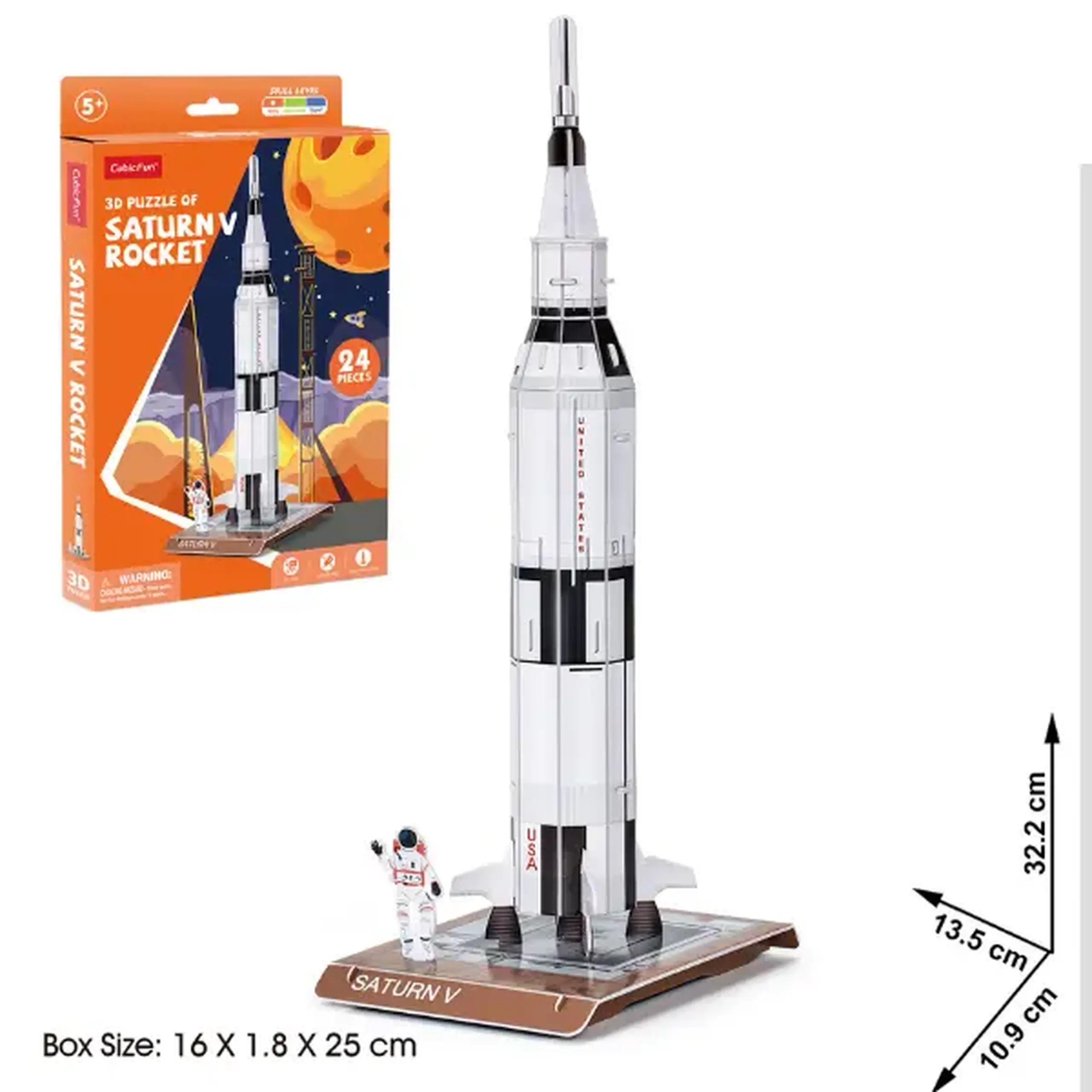 3D puzzle „Racheta Saturn V”, 24 elemente