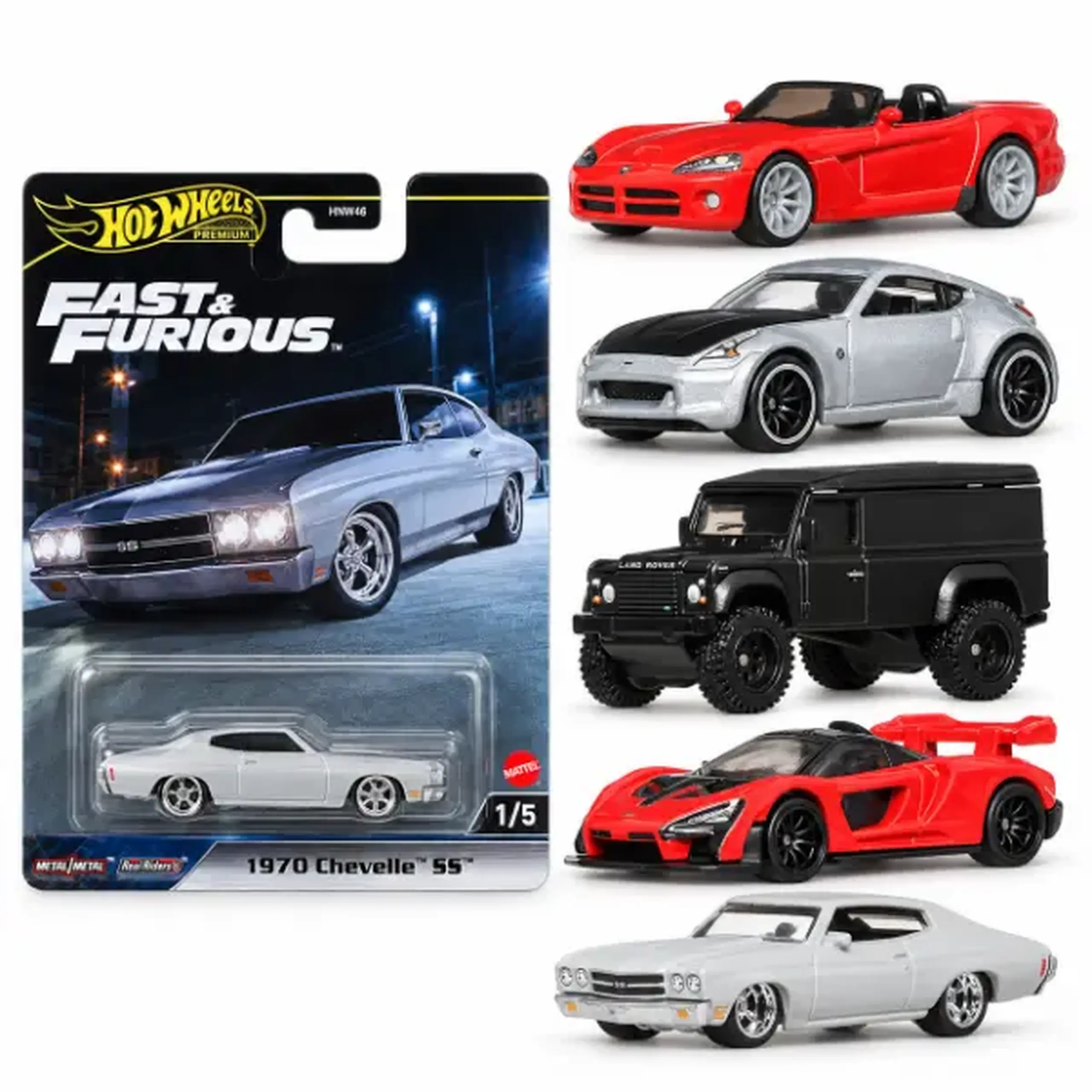 Hot Wheels Mașina din colecția Premium Fast & Furios 5 modele