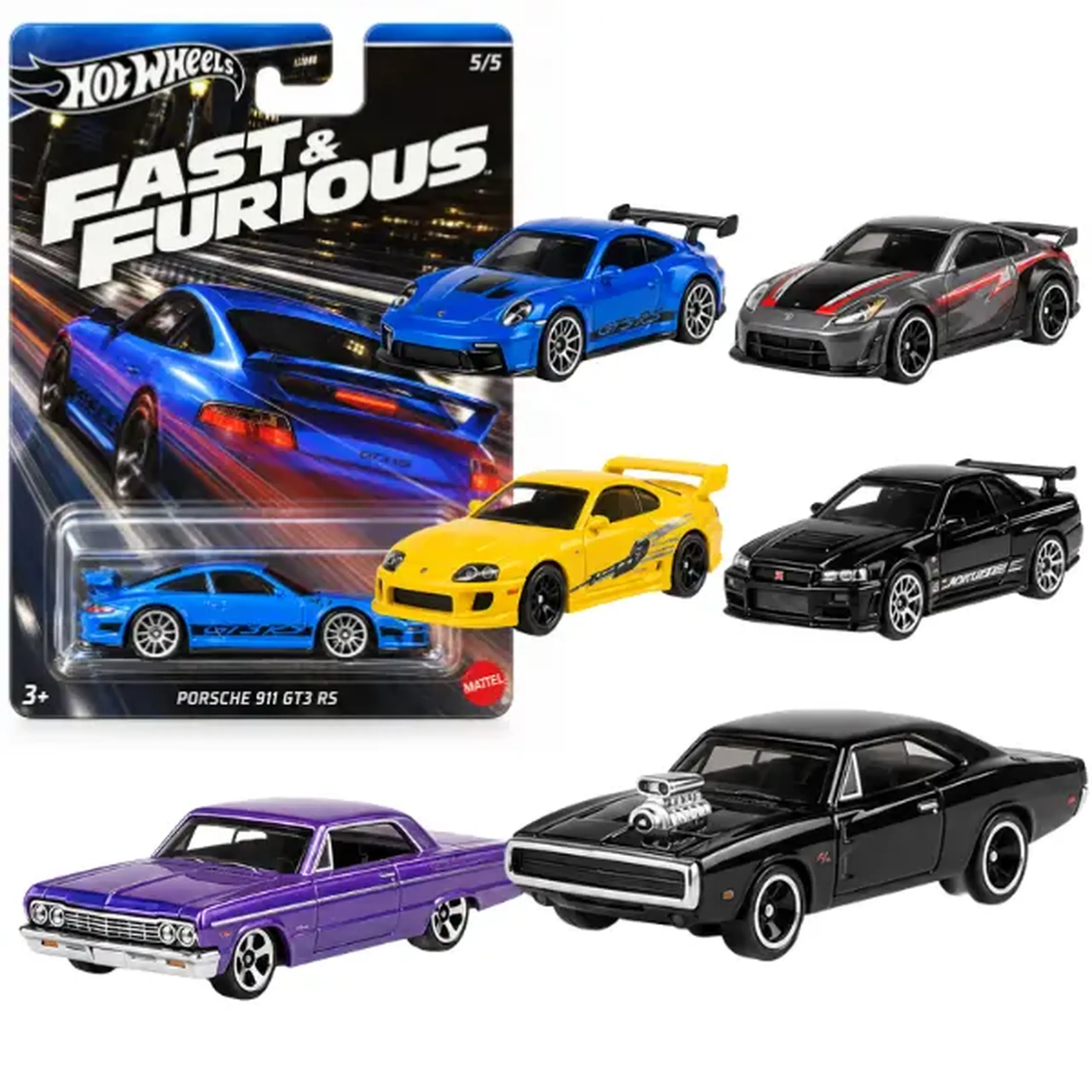Hot Wheels Mașina din colecția Fast & Furios 5 modele