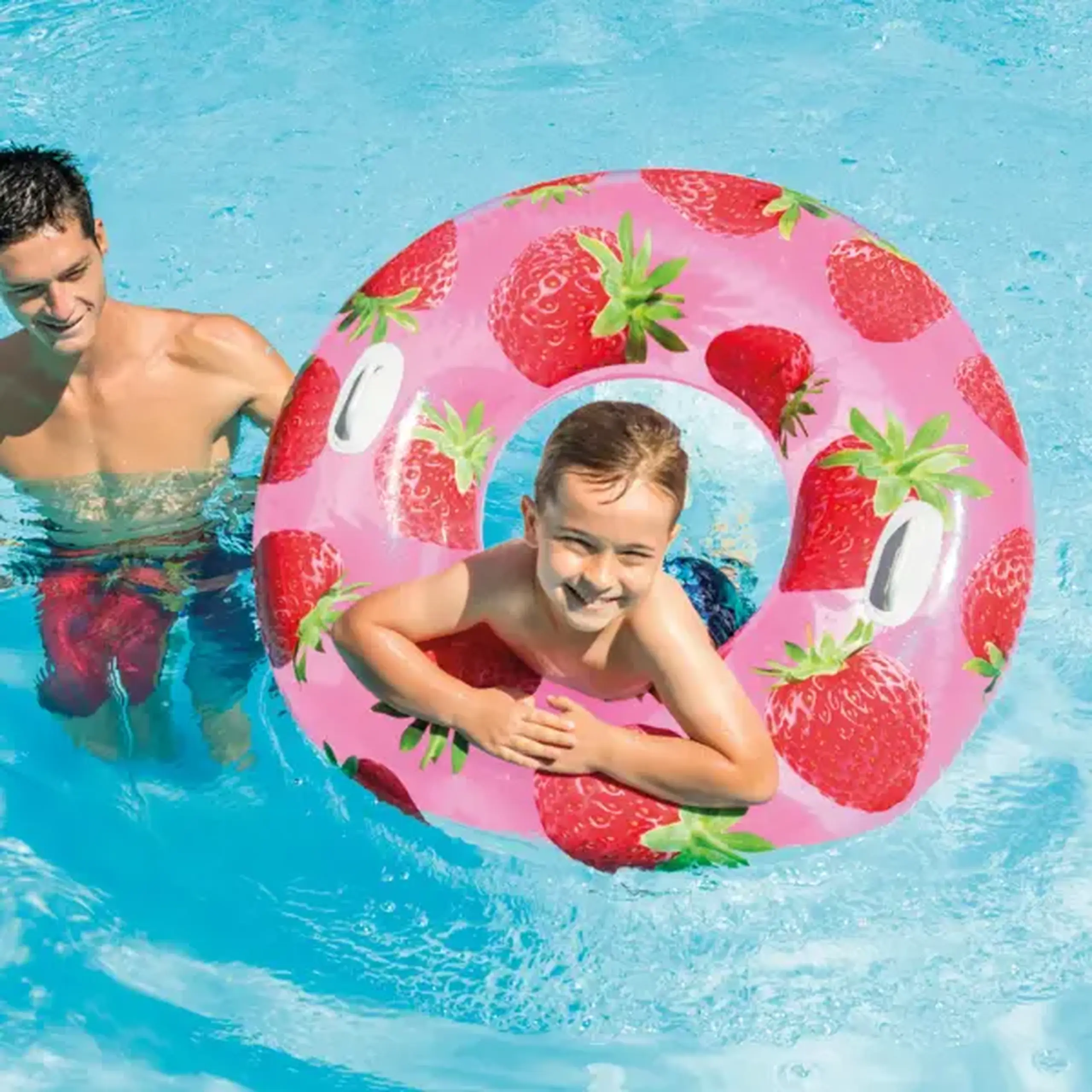INTEX Cerc gonflabil "Fructe tropicale" D 107 cm cu mânere, până la 80 kg, 9+, 3 culori
