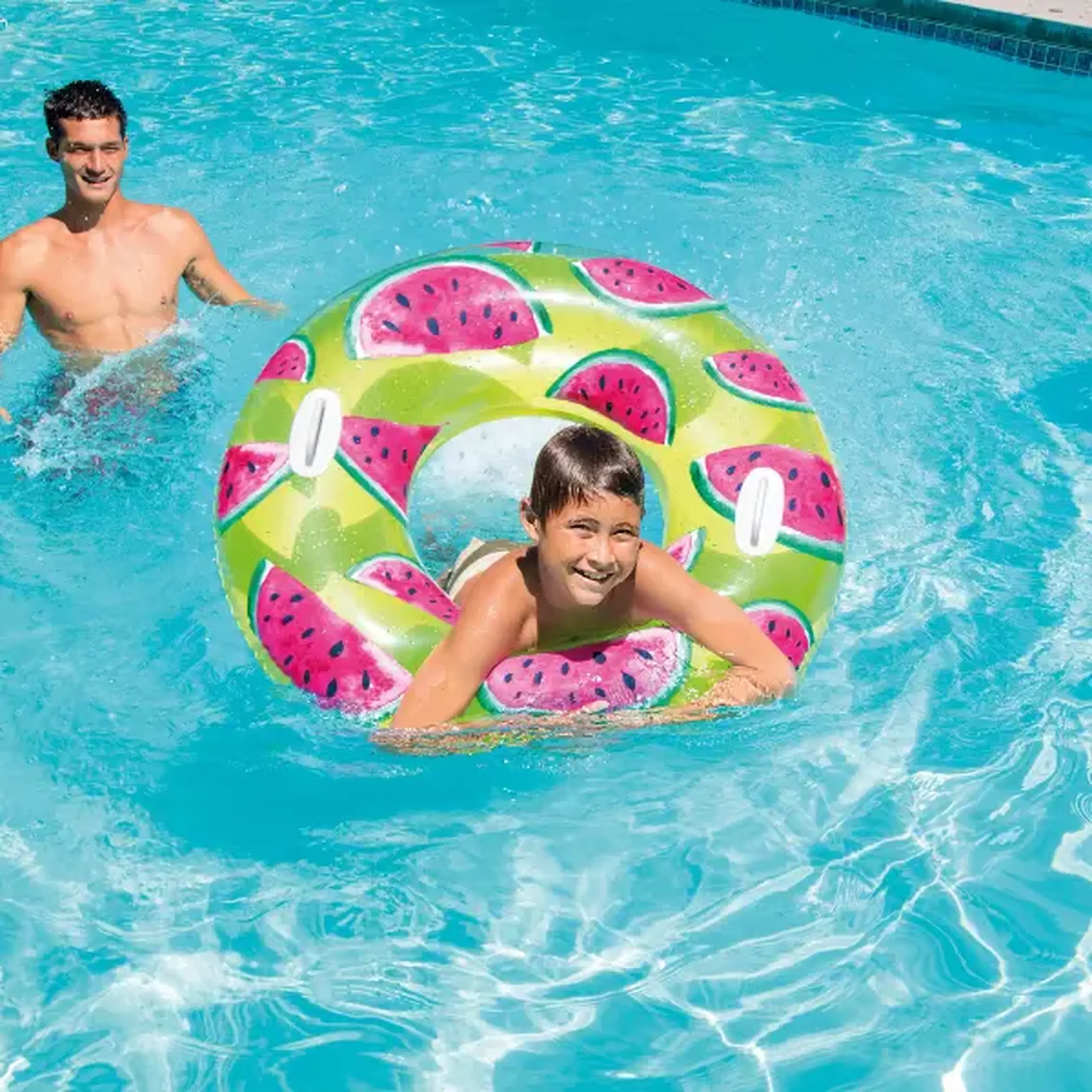 INTEX Cerc gonflabil "Fructe tropicale" D 107 cm cu mânere, până la 80 kg, 9+, 3 culori