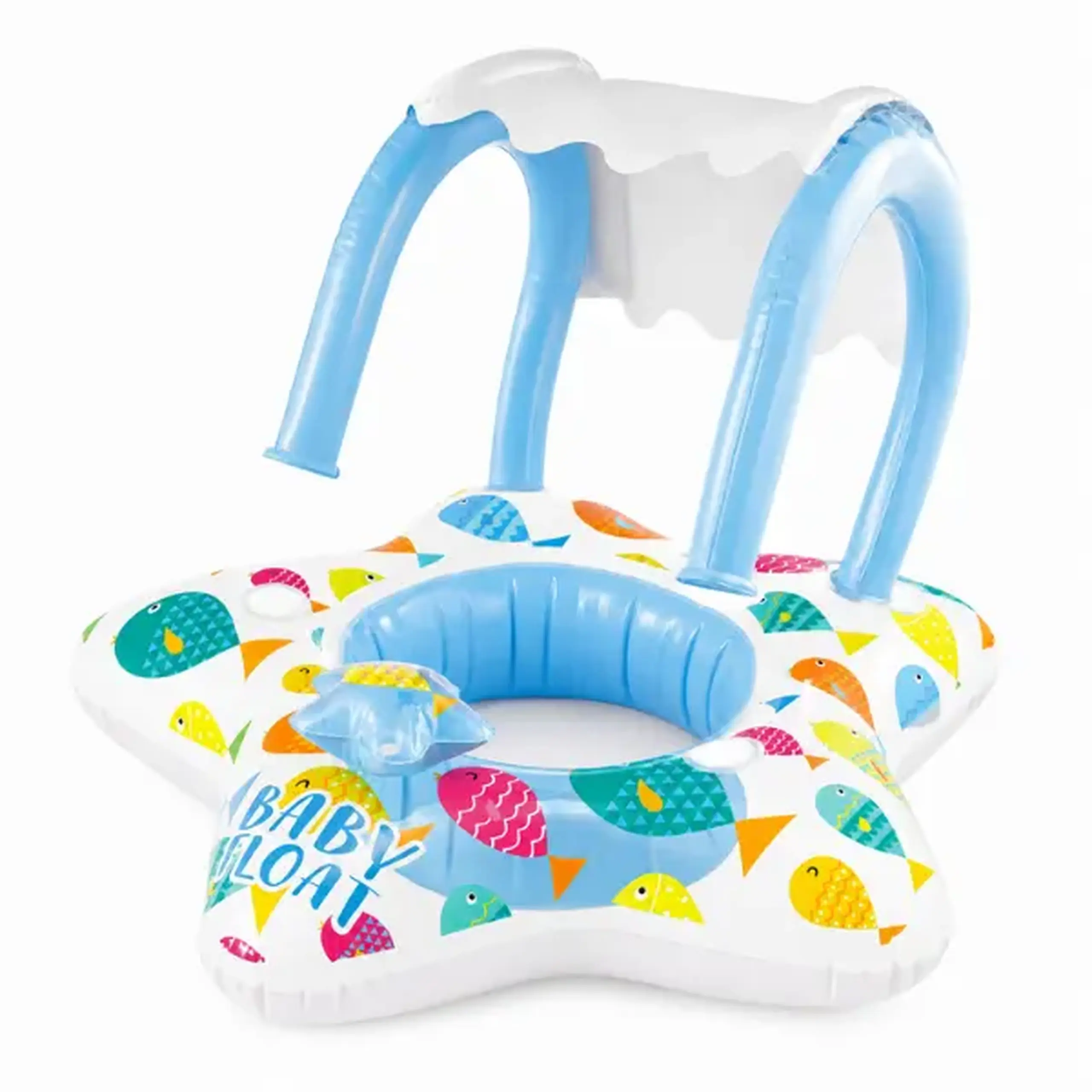 INTEX Cerc gonflabil cu decupaje pentru picioare și baldachin 81х79 cm, până la 15kg, 1-2 ani