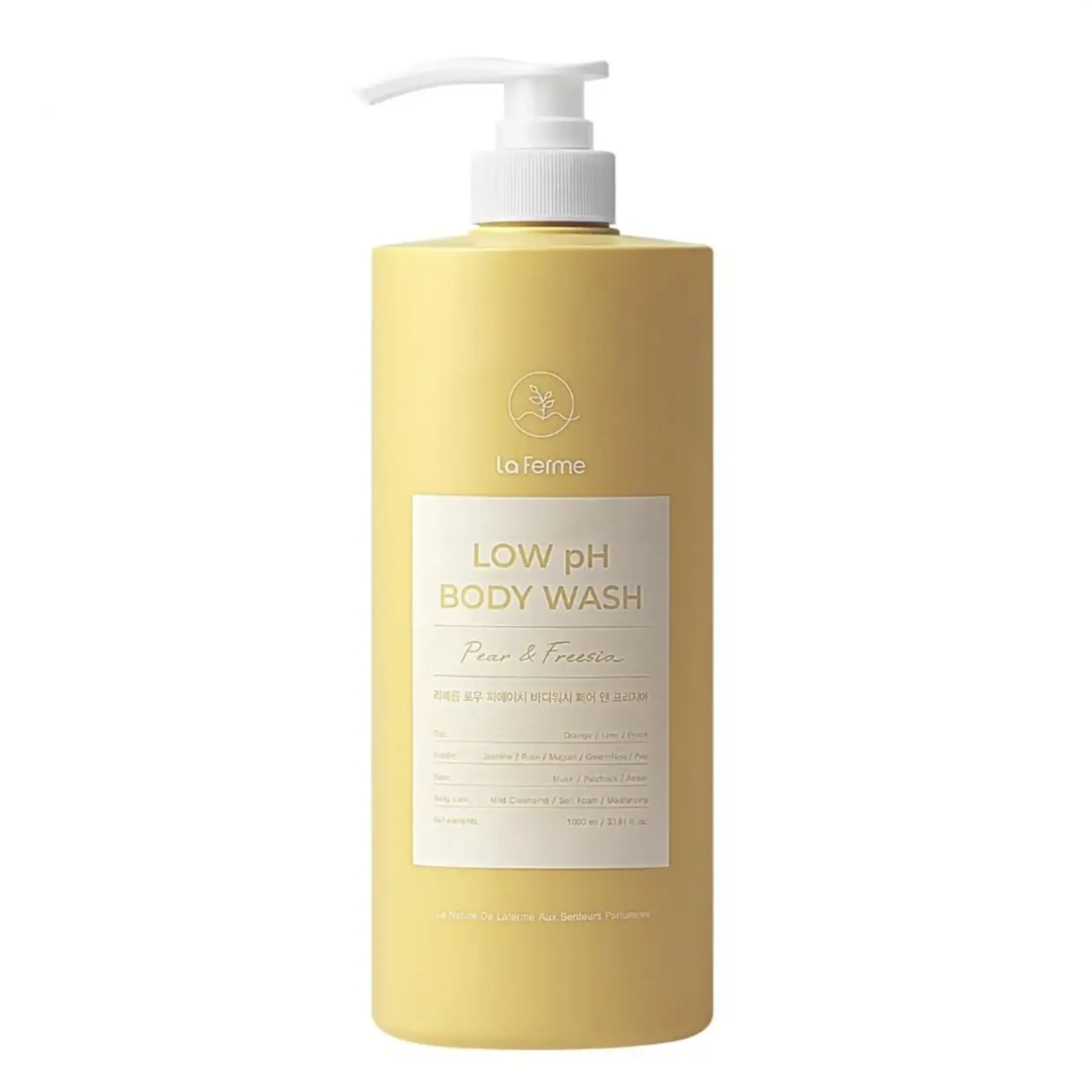 Gel de duș La ferme, Low pH Body Wash Pear & Freesia, 1000 ml
