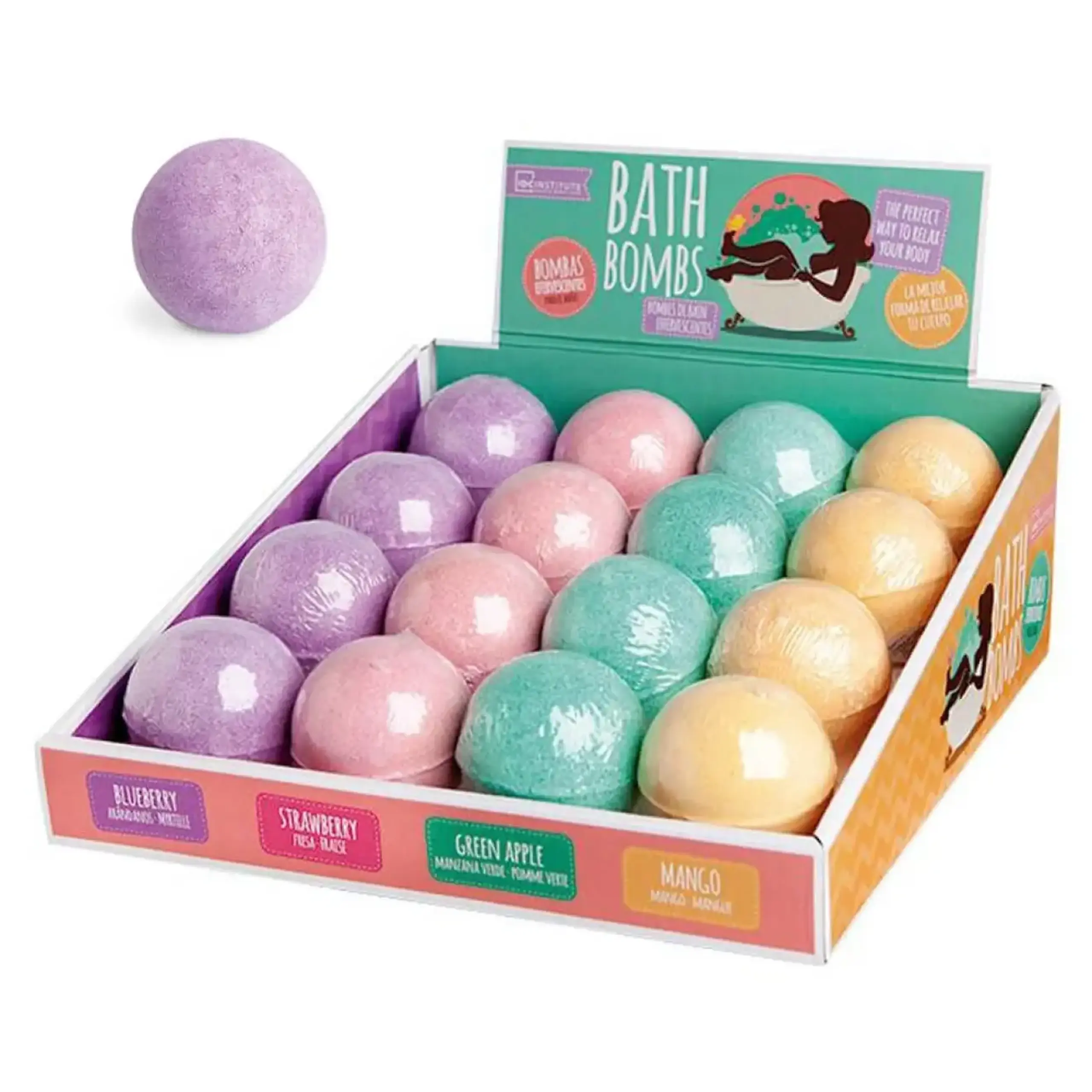 Bilă pentru baie IDC Institute, Bath Bombs Assorted, 95 gr, 1 bila