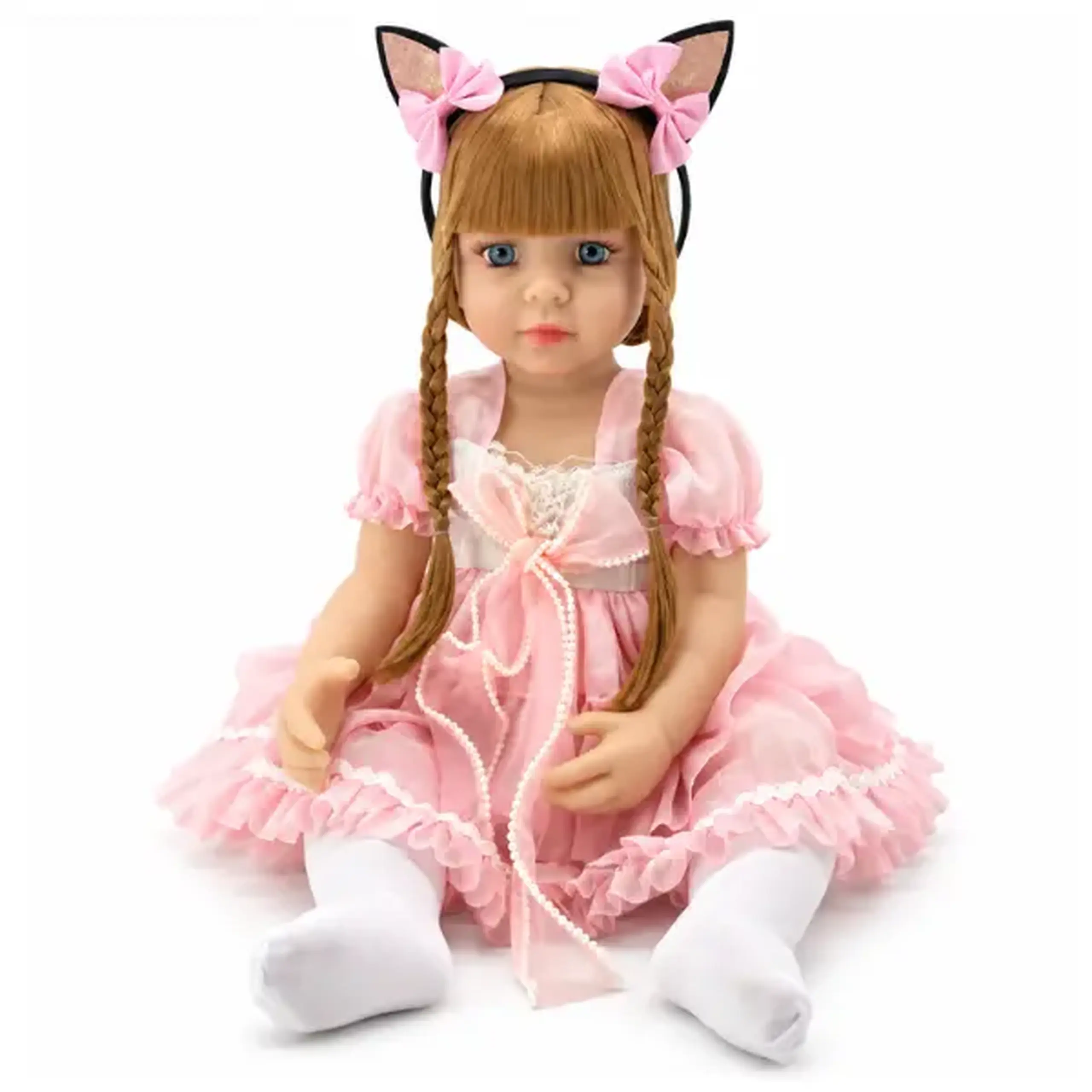 #04 Păpușă interactivă cu accesorii și efecte sonore, 55 cm, cu urechiușe