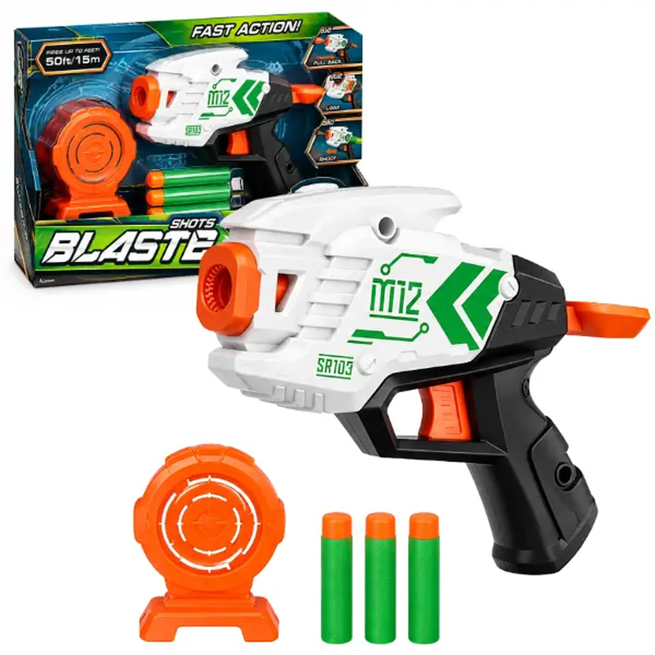 #05 Blaster de jucărie cu 3 gloanțe moi și țintă