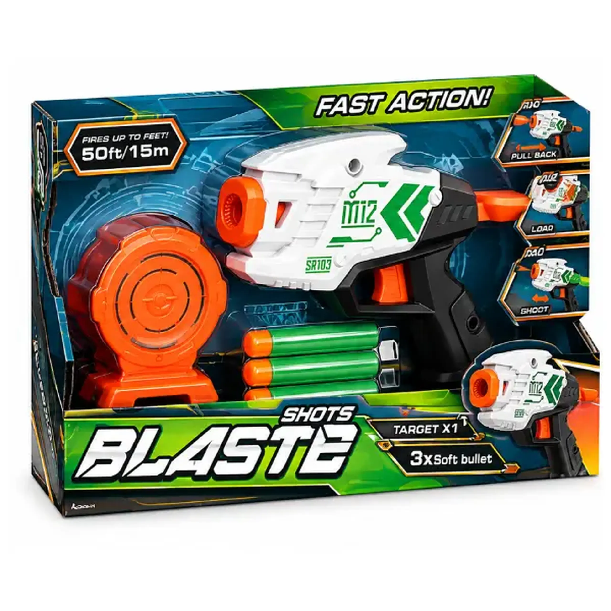 #05 Blaster de jucărie cu 3 gloanțe moi și țintă