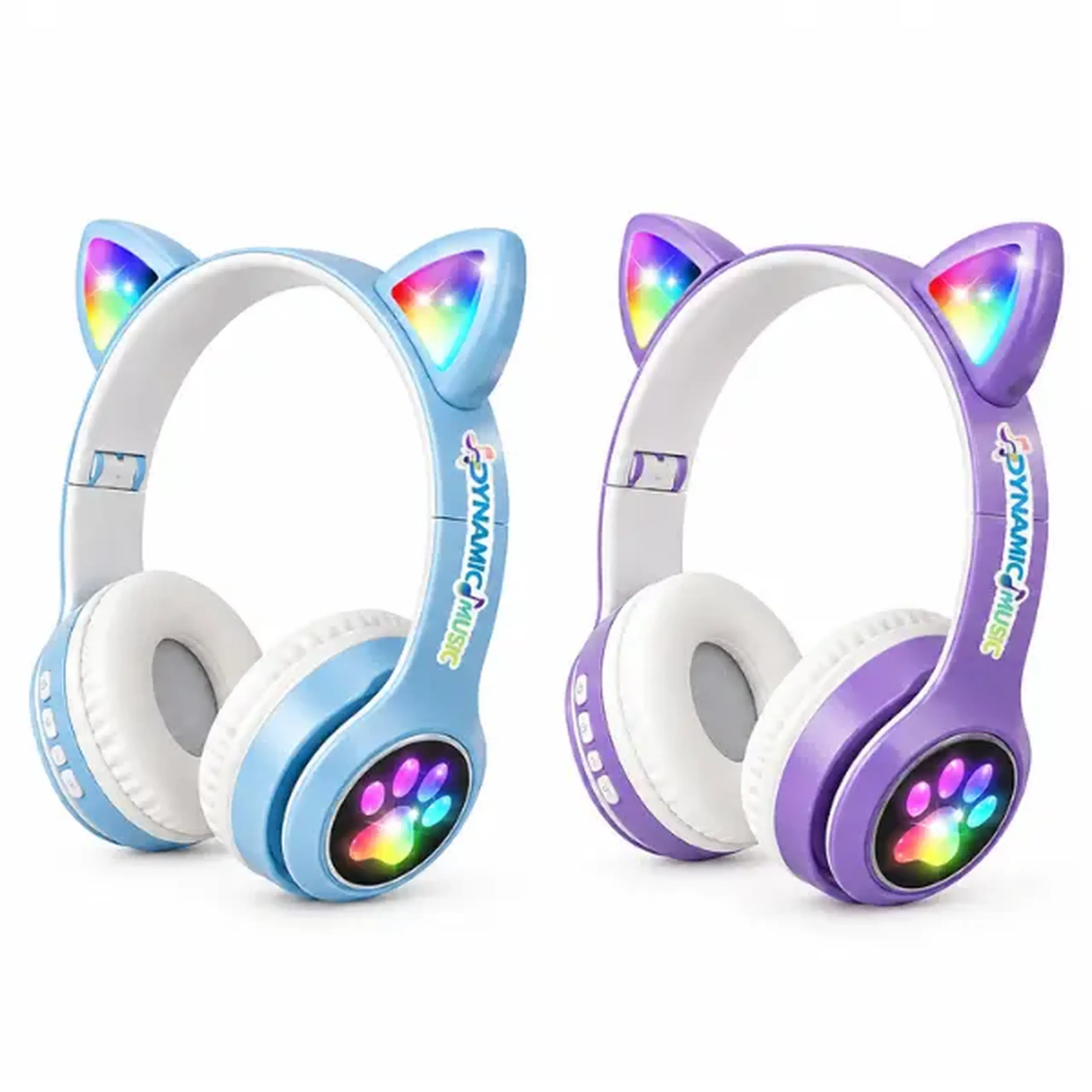 #05 Căști wireless „Music” cu urechiușe și iluminare, 5 culori