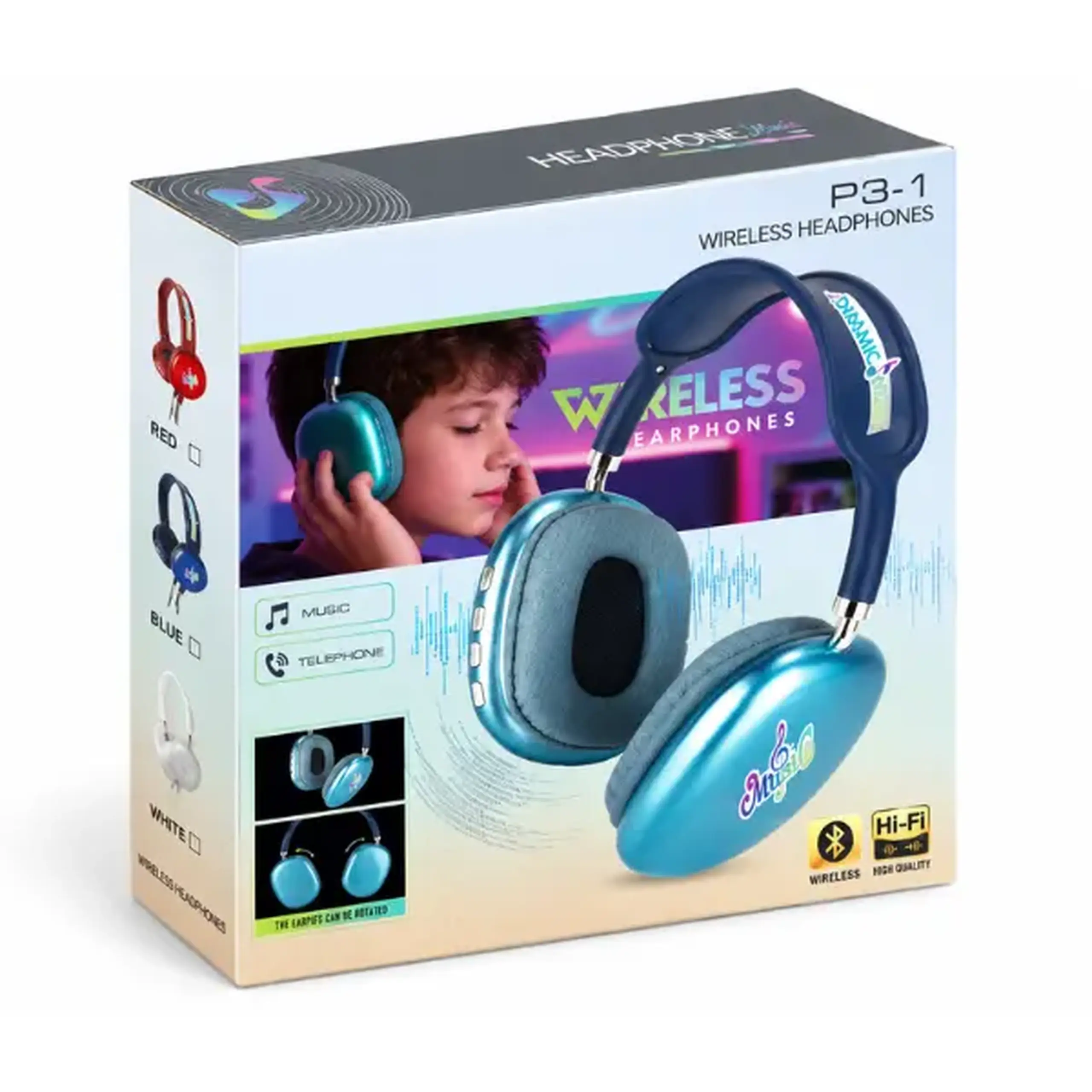 #05 Căști wireless „Music”, 3 culori