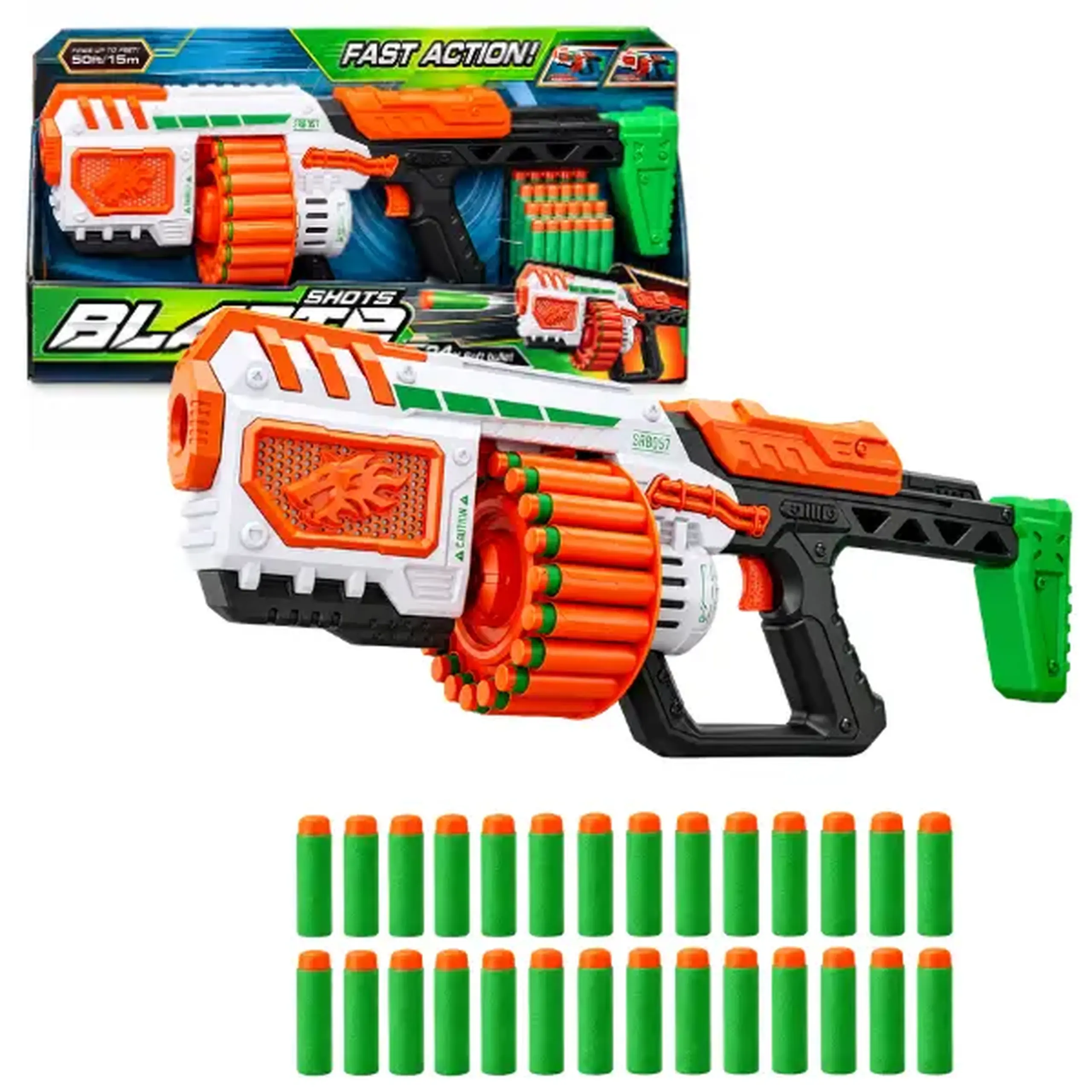 #05 Blaster de jucărie cu butoiaș și 24 gloanțe moi