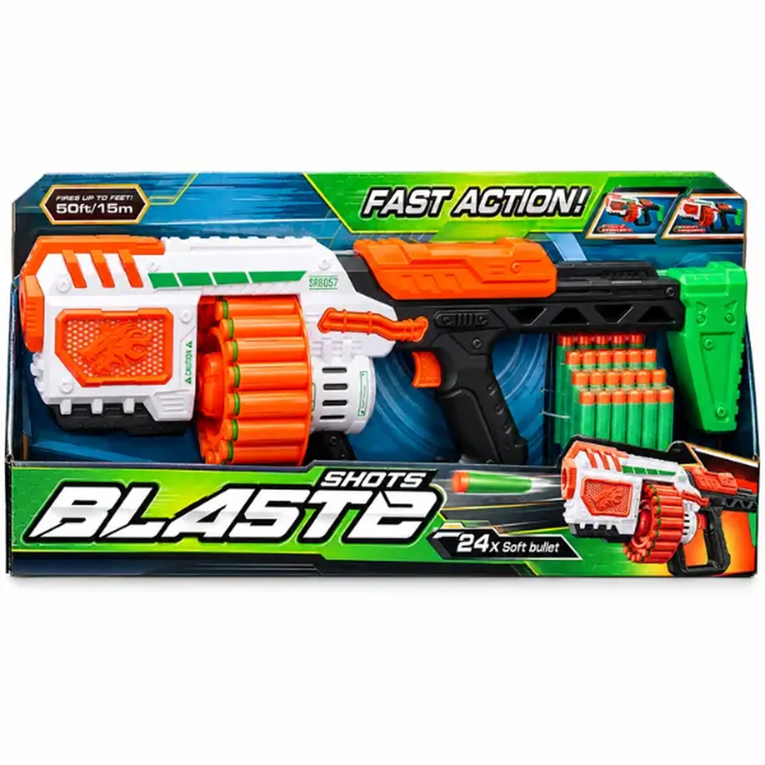 #05 Blaster de jucărie cu butoiaș și 24 gloanțe moi