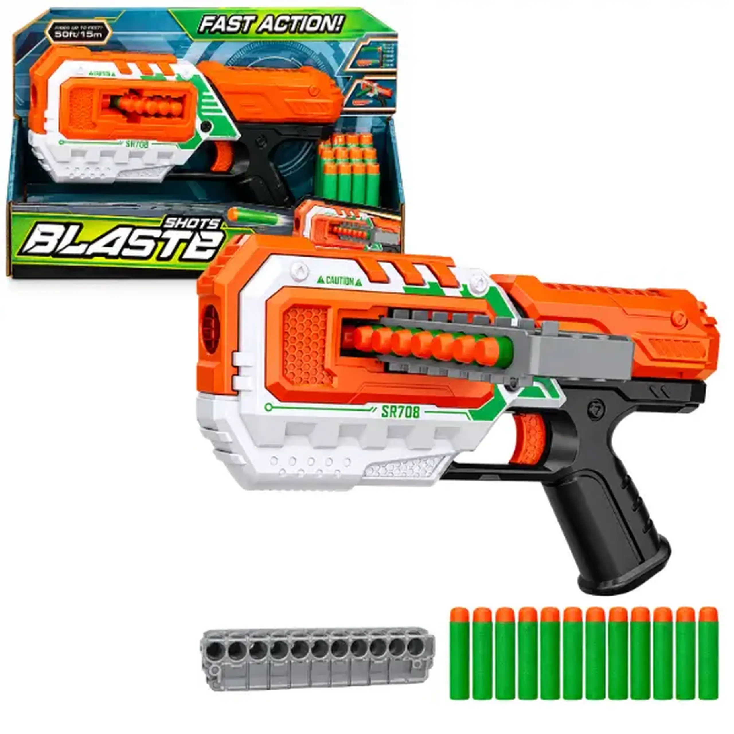 #05 Blaster de jucărie cu încărcător și 12 gloanțe moi