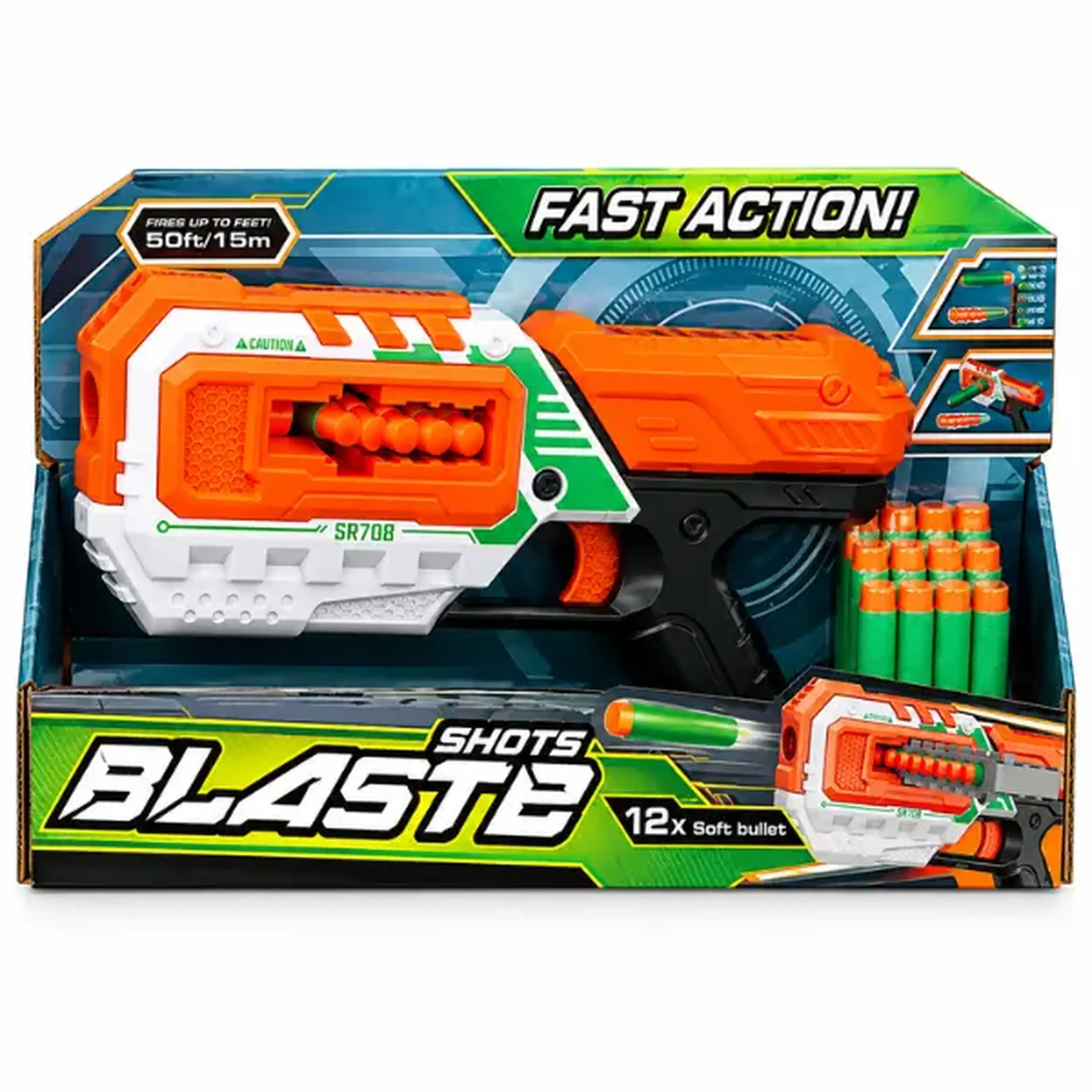 #05 Blaster de jucărie cu încărcător și 12 gloanțe moi