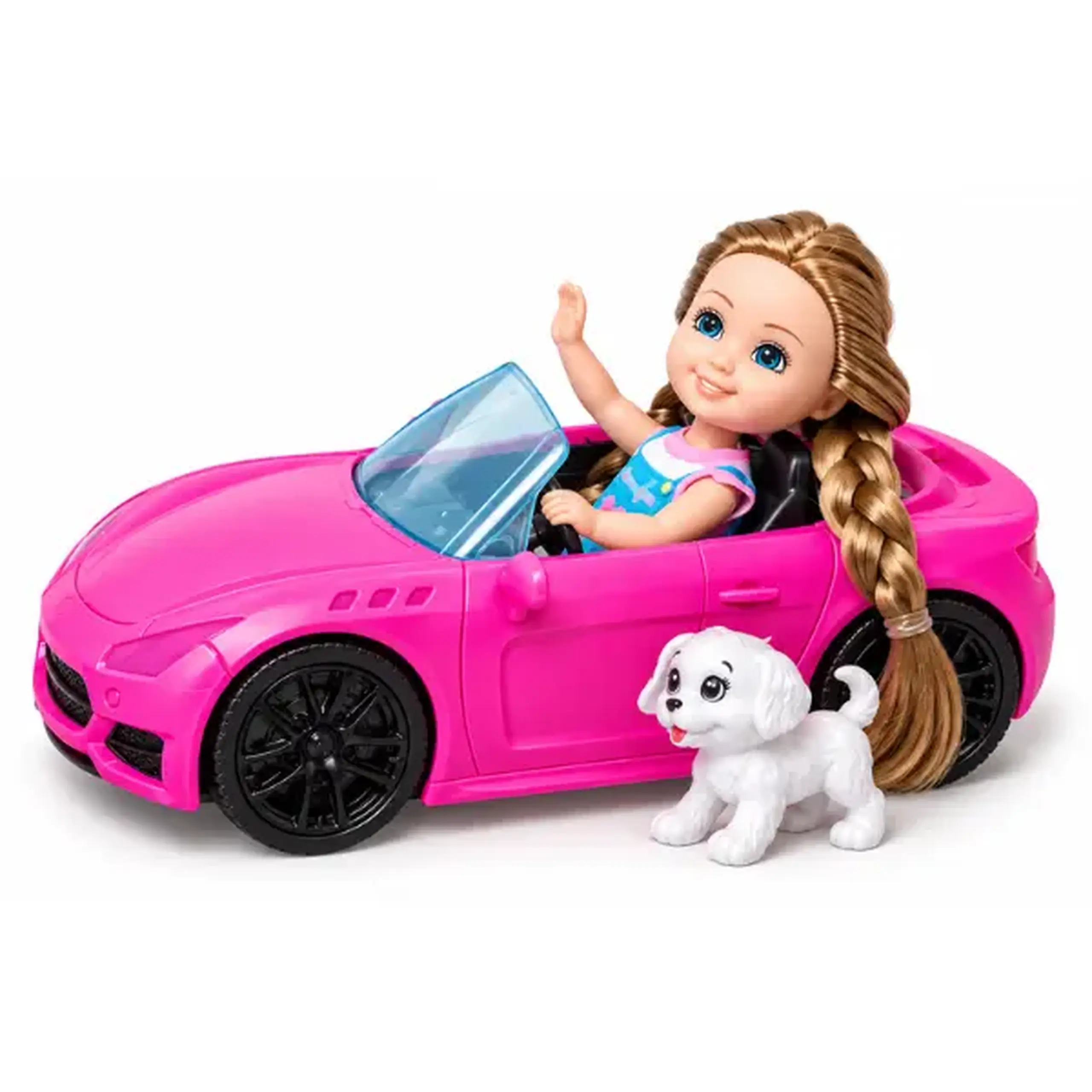 #05 Păpușă „Nini Love” cu mașină decapotabilă și cățeluș