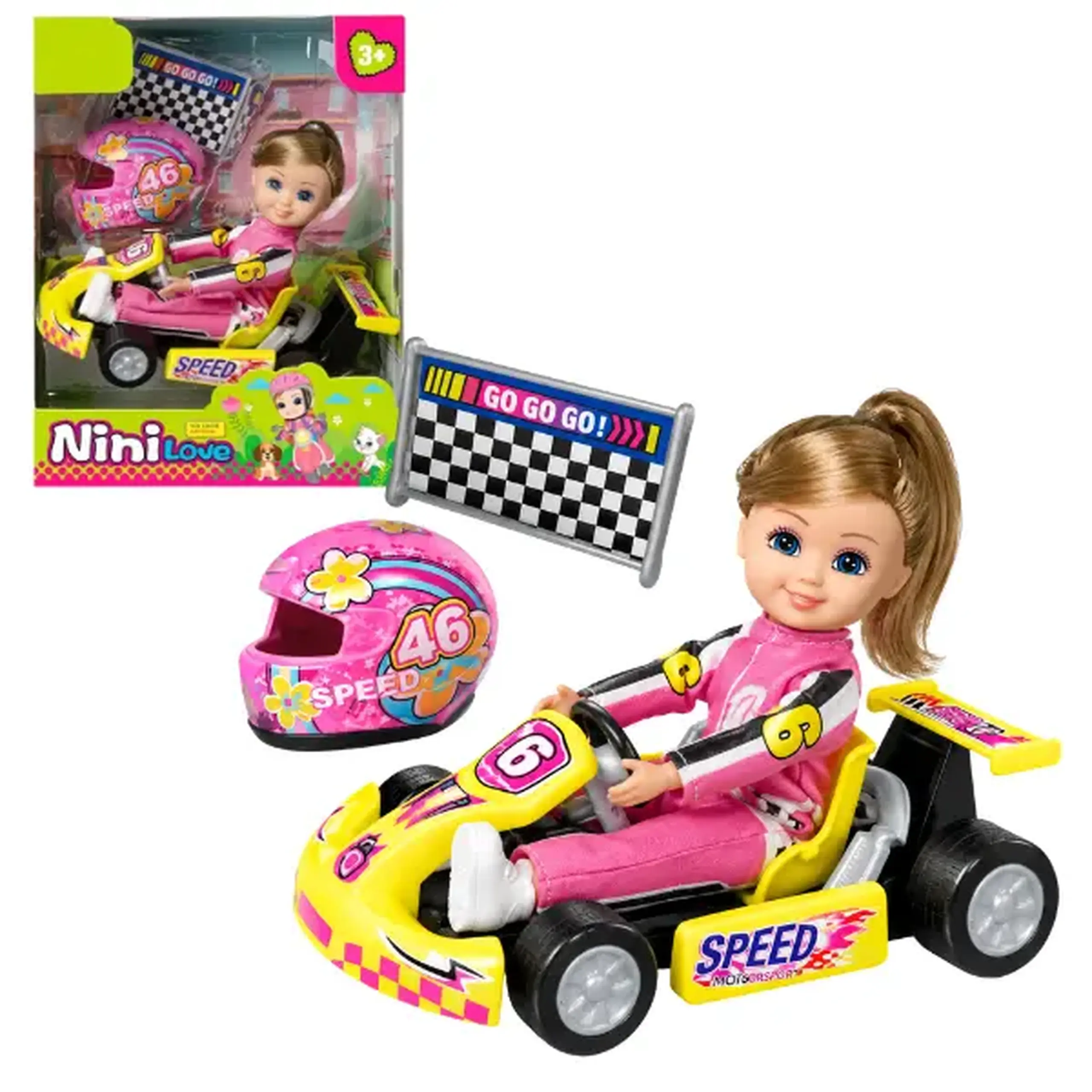 #05 Păpușă „Nini Love” cu kart, 14 cm