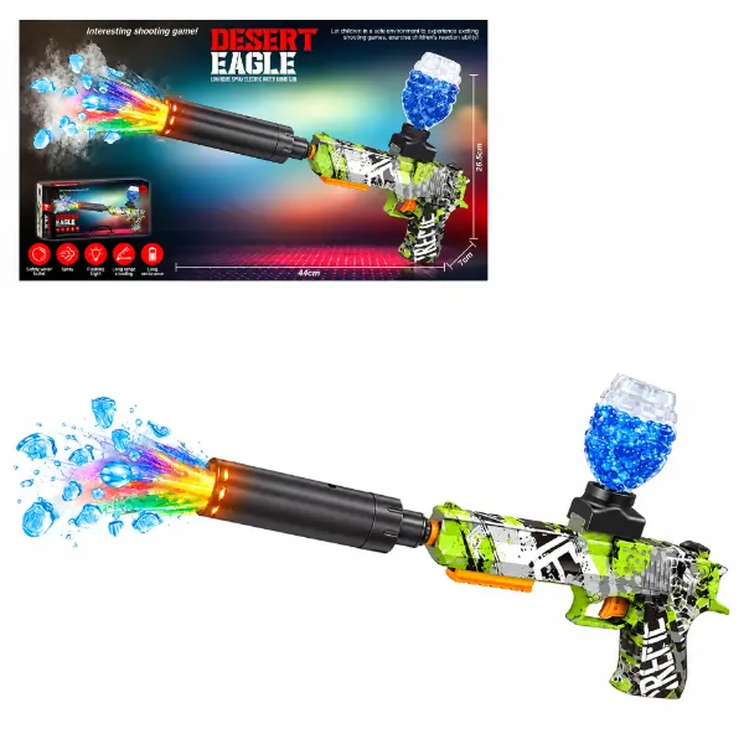#05 Automat electric „Desert Eagle” cu bile de hidrogel, 44 cm