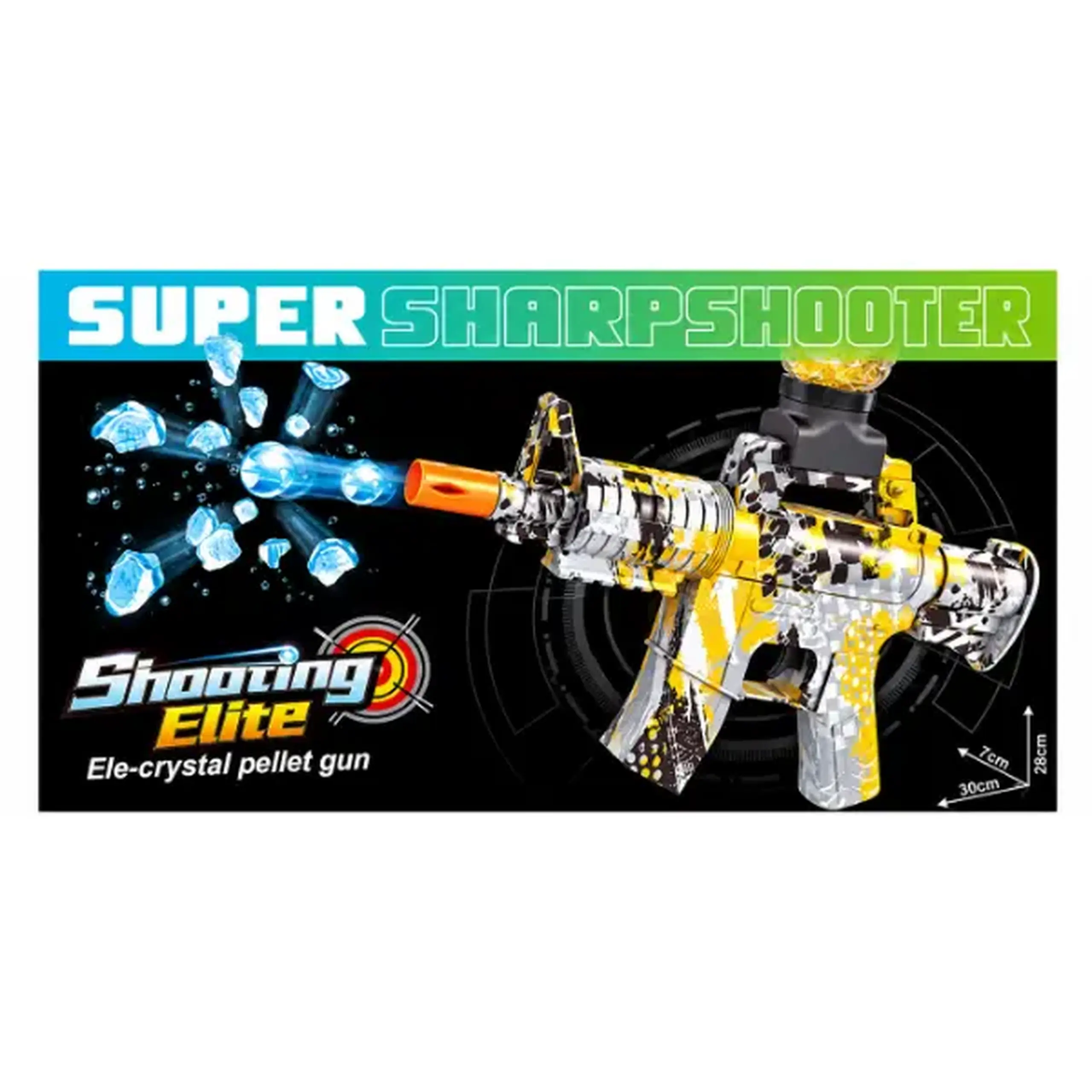 #05 Automat electric „Super Sharpshooter” cu bile de hidrogel, 30 cm