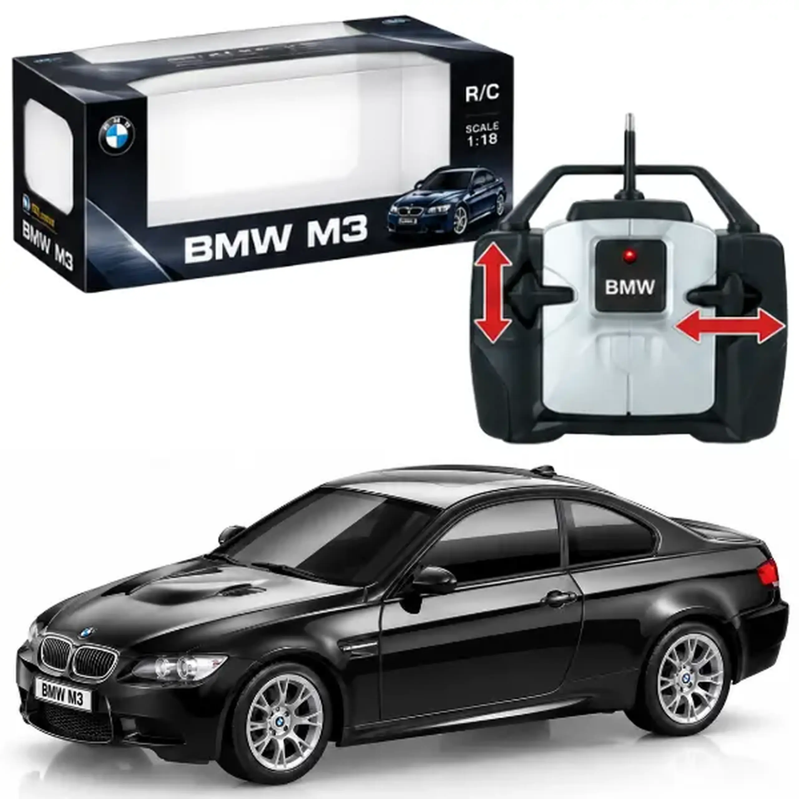 1:28 BMW M3 cu telecomandă, cu efecte luminoase, 3 culori