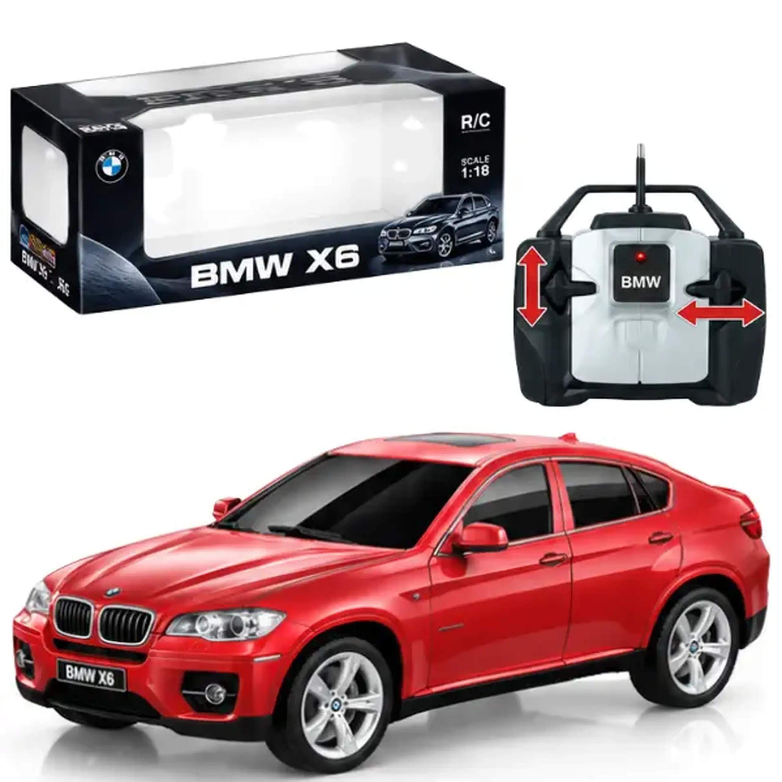 1:28 BMW X6 cu telecomandă, cu efecte luminoase, 3 culori