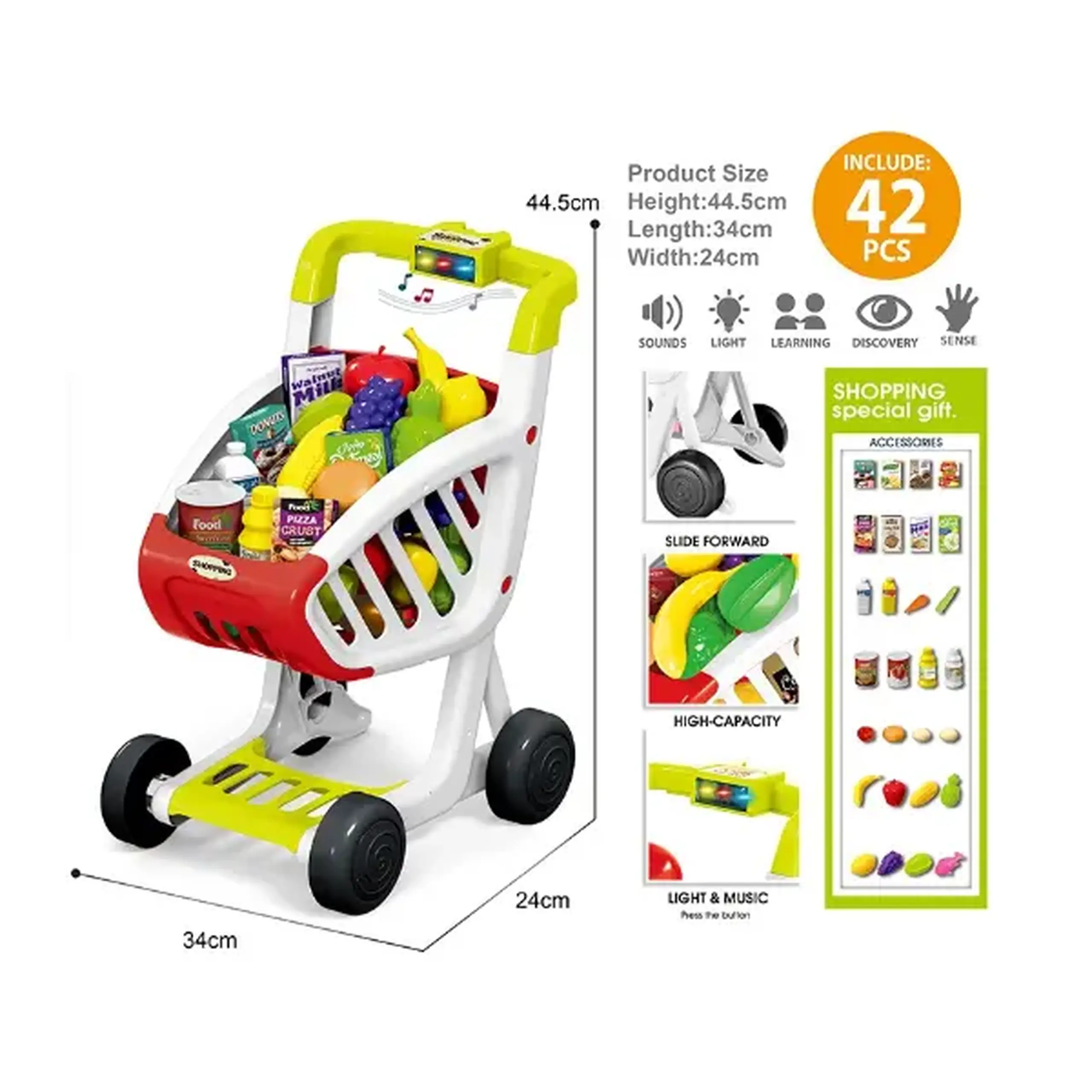 #05 Set de joacă pentru copii „Cărucior pentru cumpărături”, 42 elem.