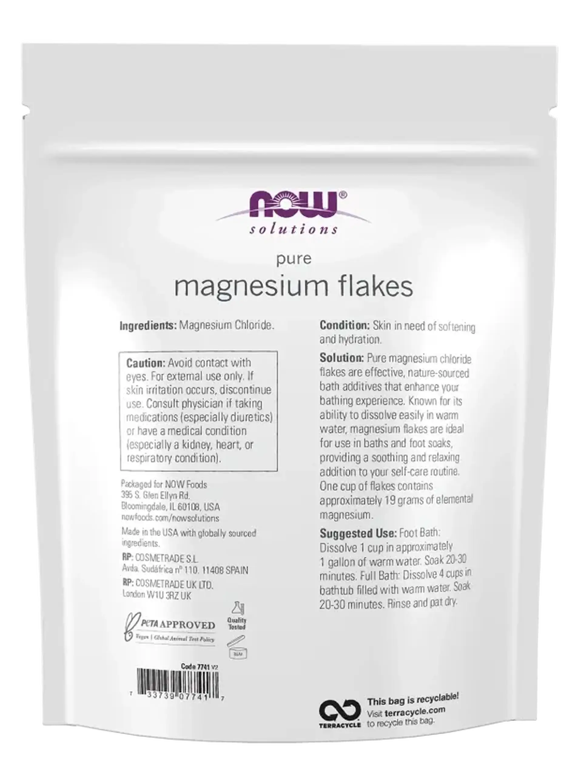 Now Foods, Magnesium Flakes, 750 gr.