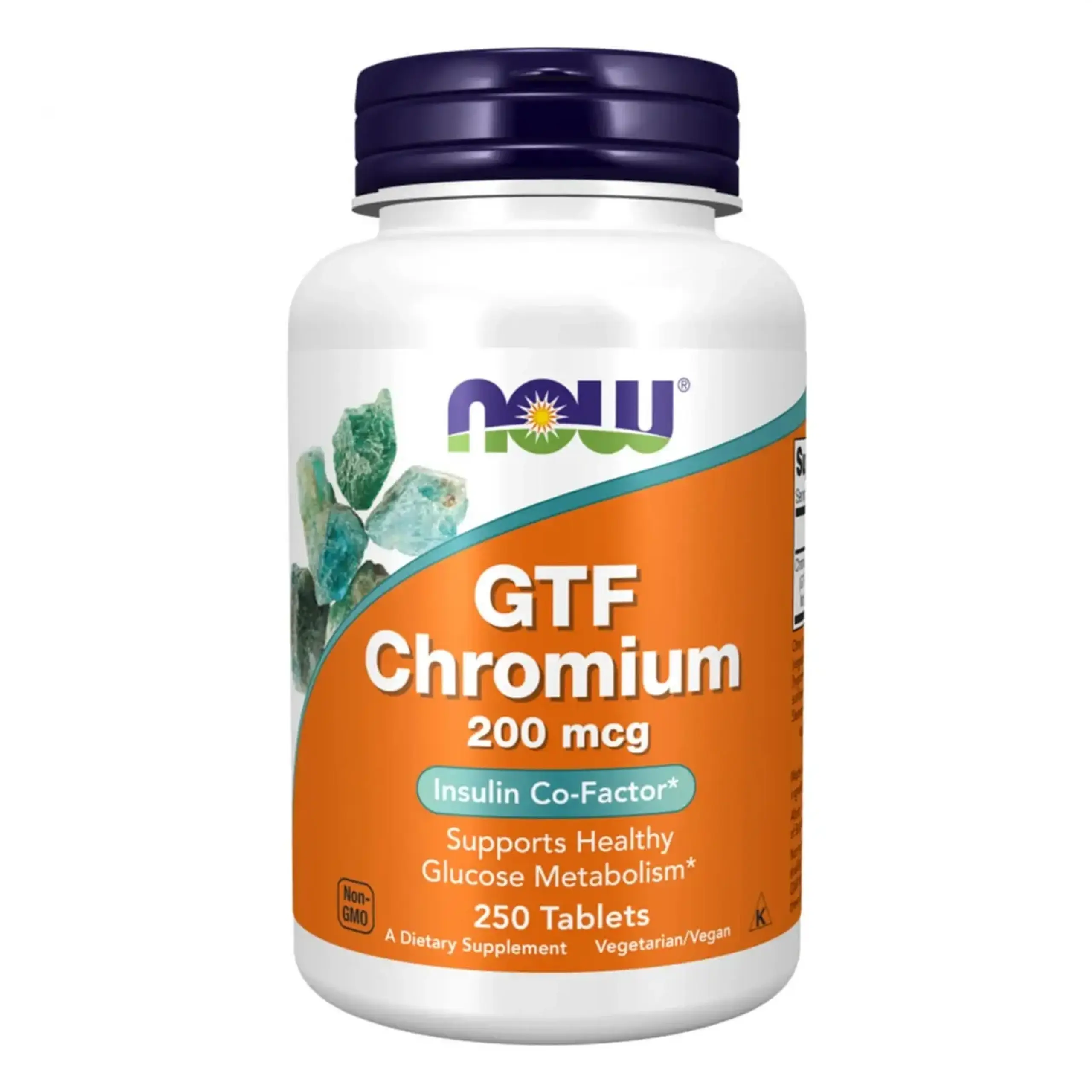 Now Foods, GTF Chromium 200 mcg, 250 tablete