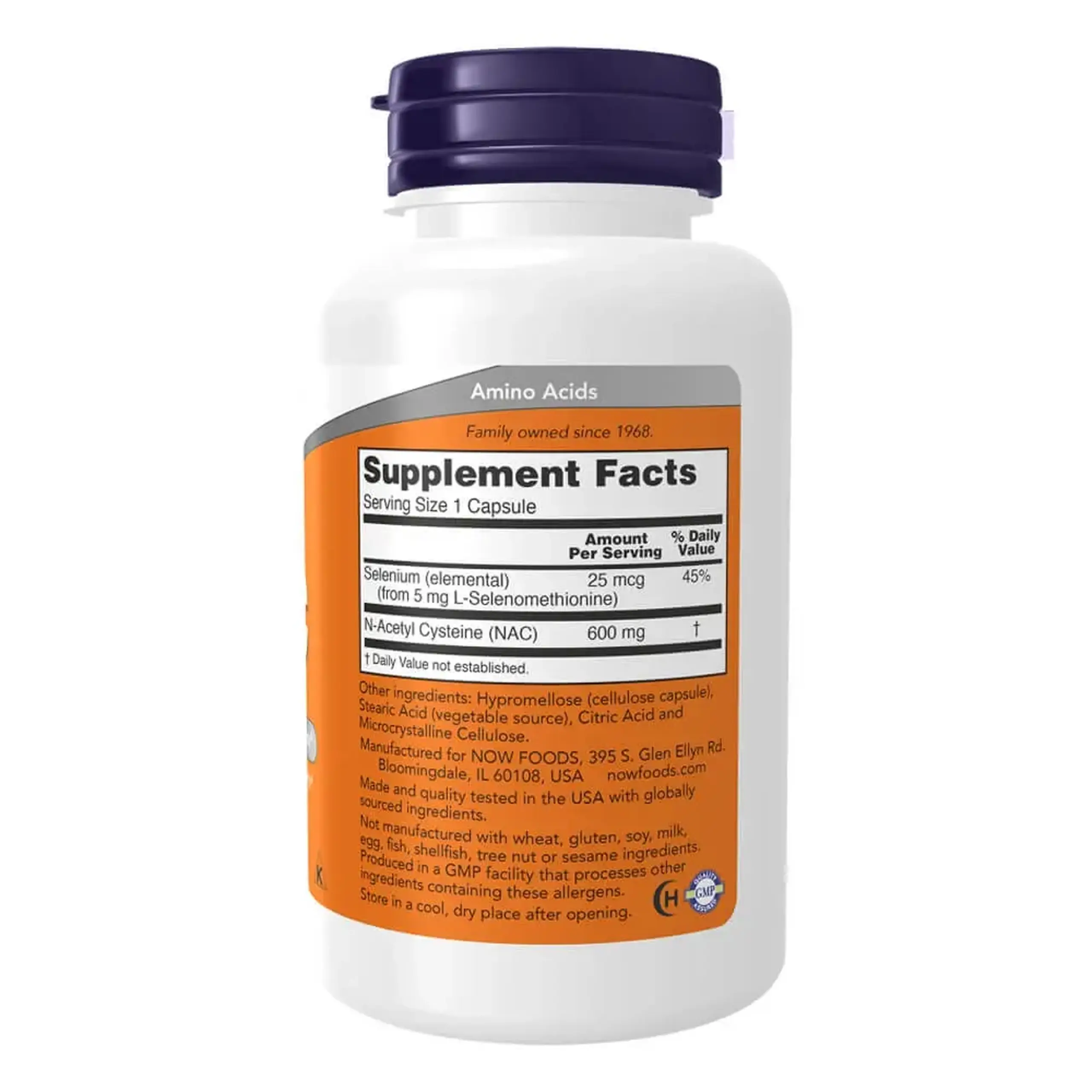 Now Foods, NAC 600 mg, 100 capsule vegetale