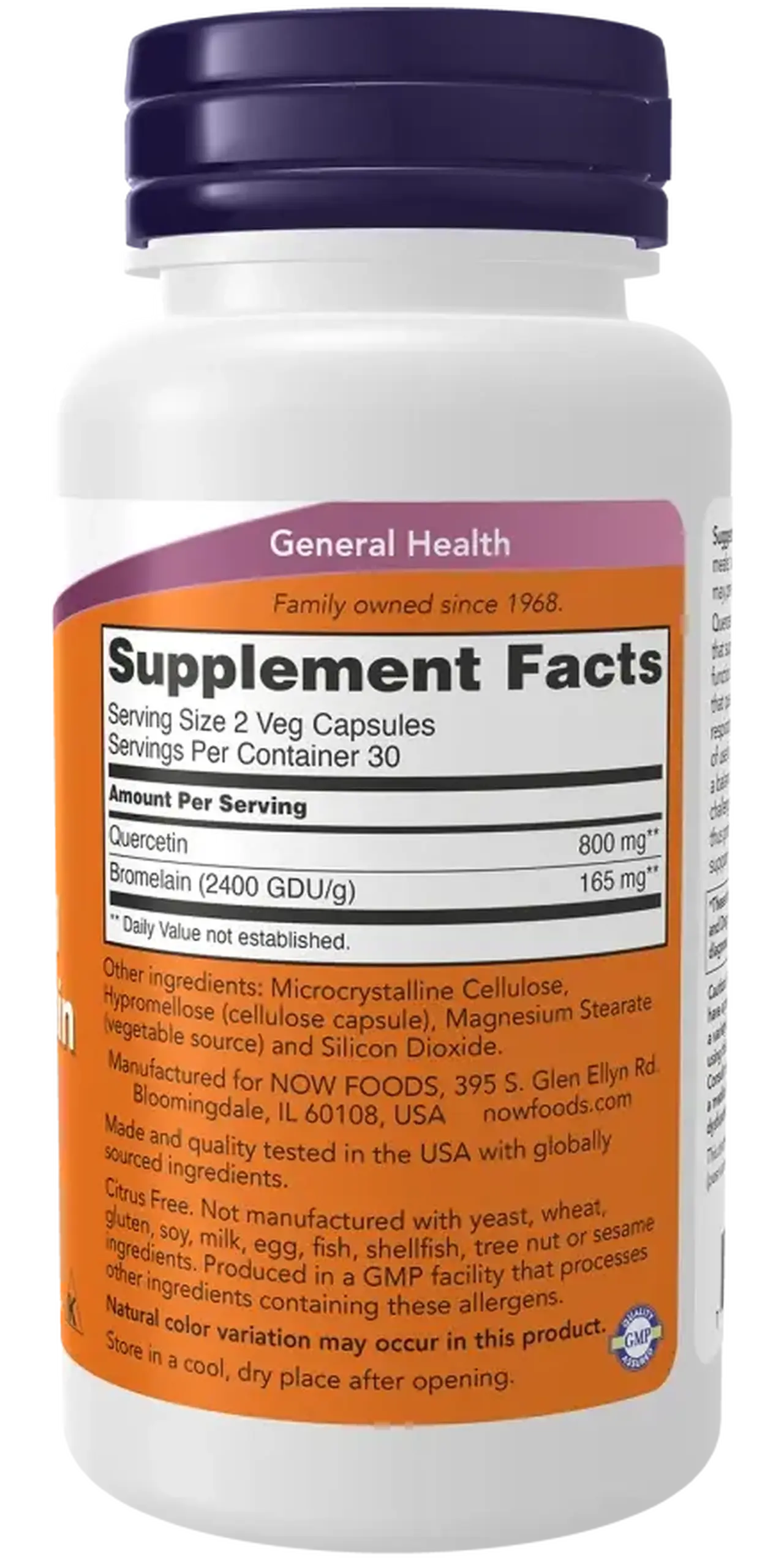 Now Foods, Quercetin With Bromelain, 60 capsule vegetale