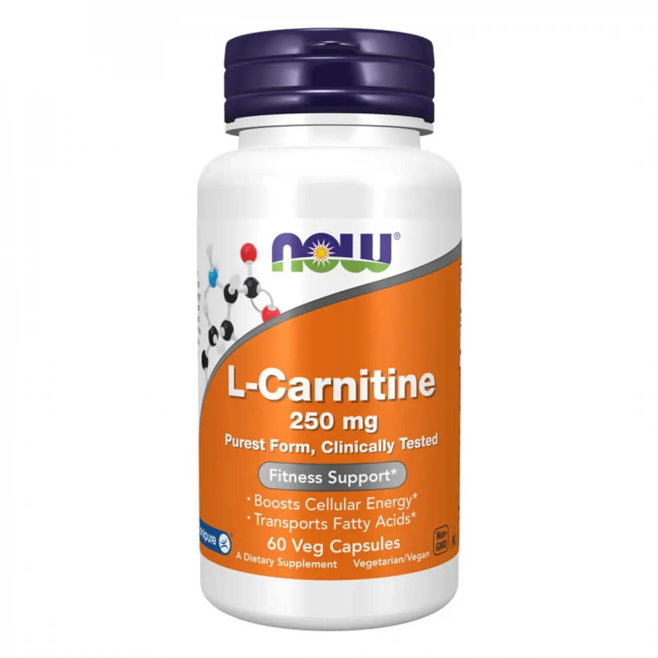 Now Foods, L-Carnitine, 250 mg, 60 capsule vegetale