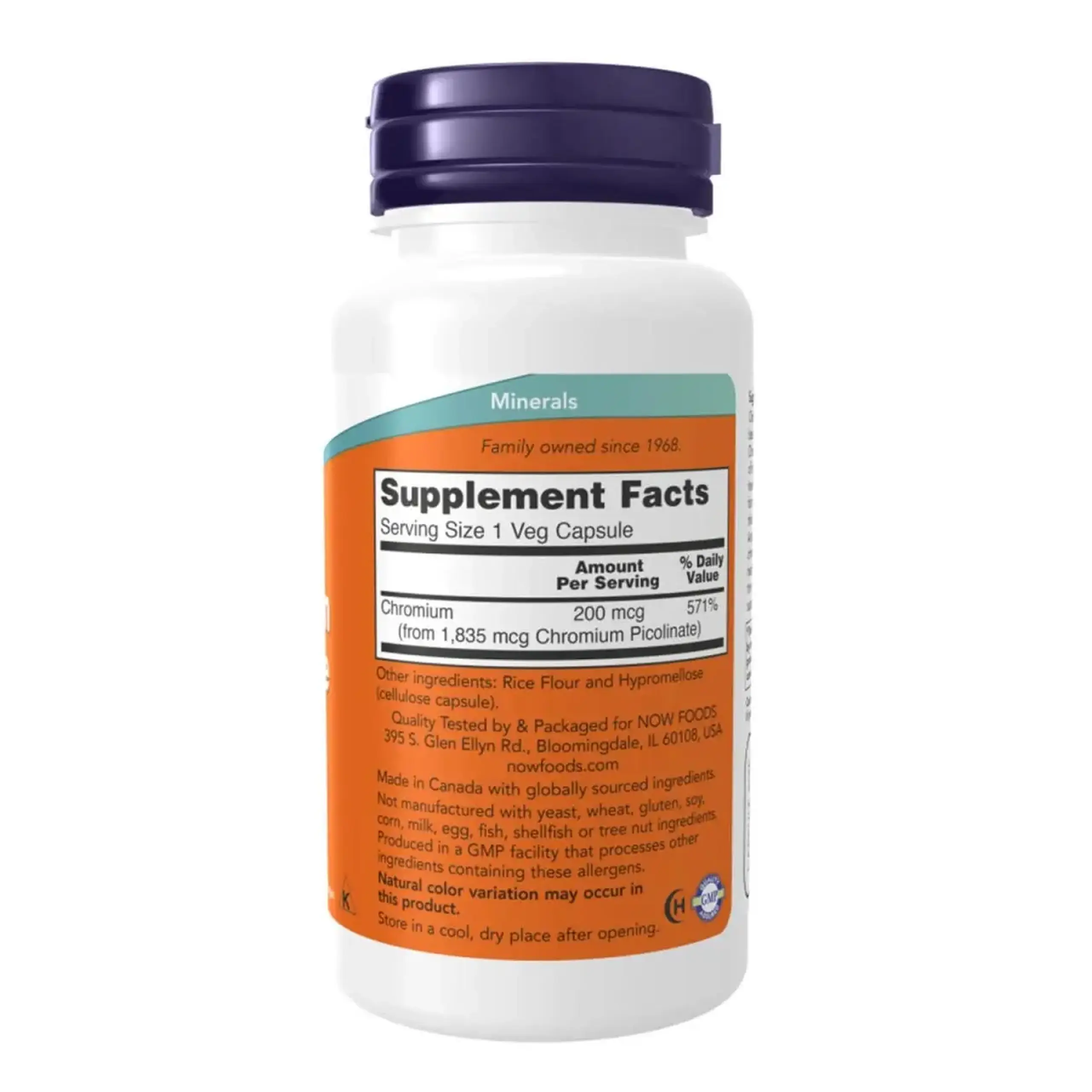 Now Foods, Chromium Picolinate, 200 mcg, 100 capsule vegetale