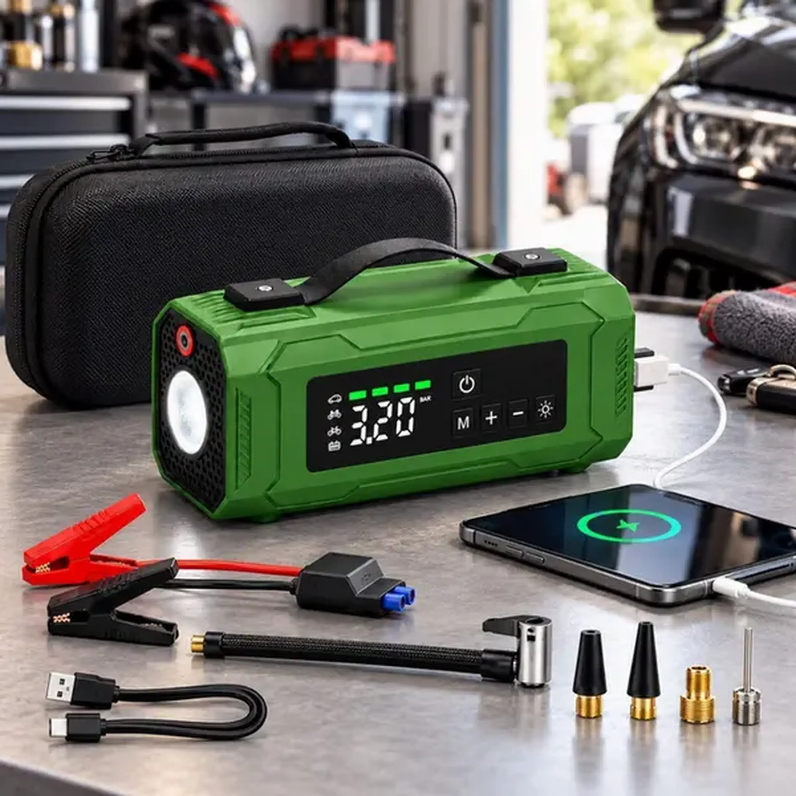 Compresor auto Platinet PMPBTP152, Verde