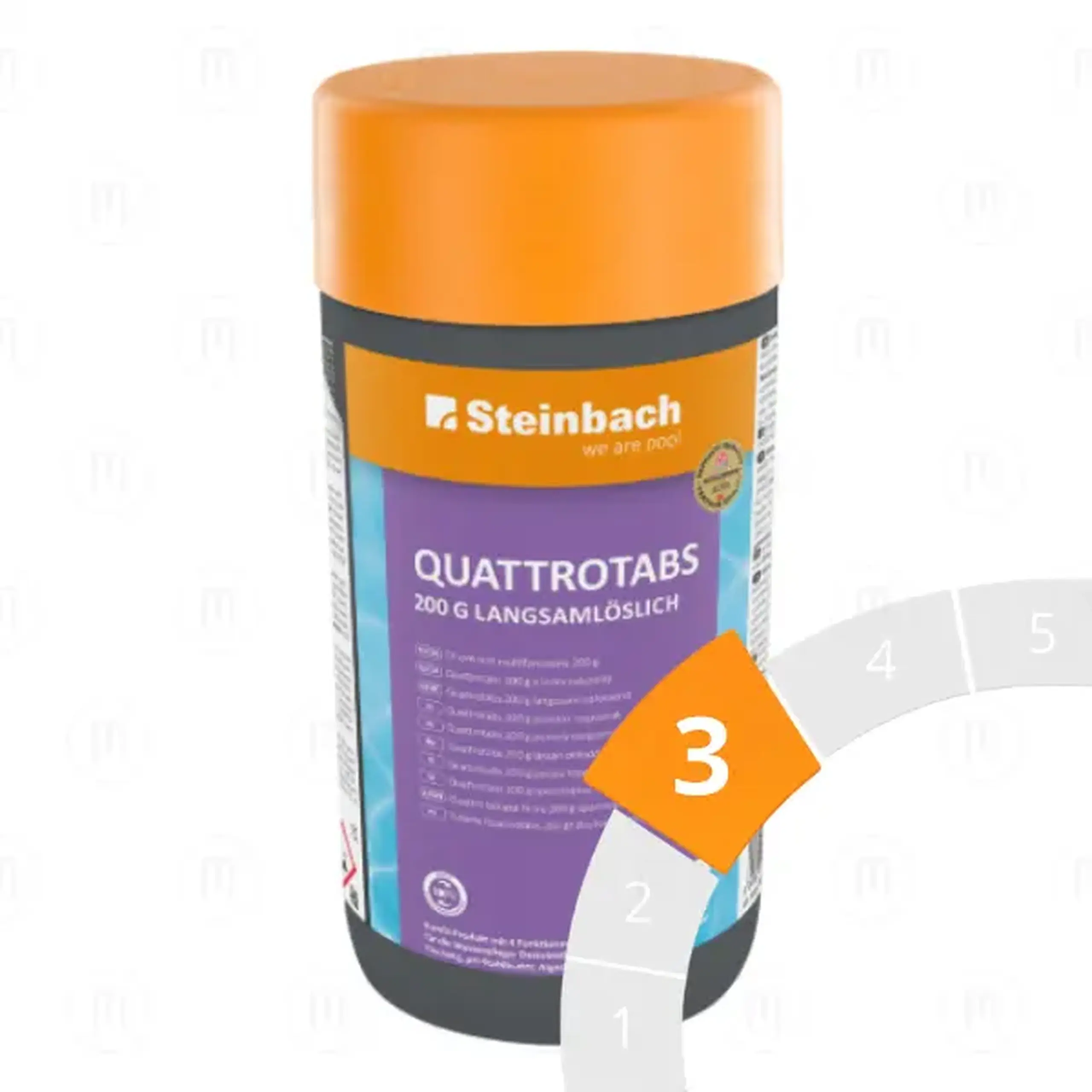 Pastile multifuncționale de clor 5 buc. x 200 g "Quattro - tabs", 1 kg