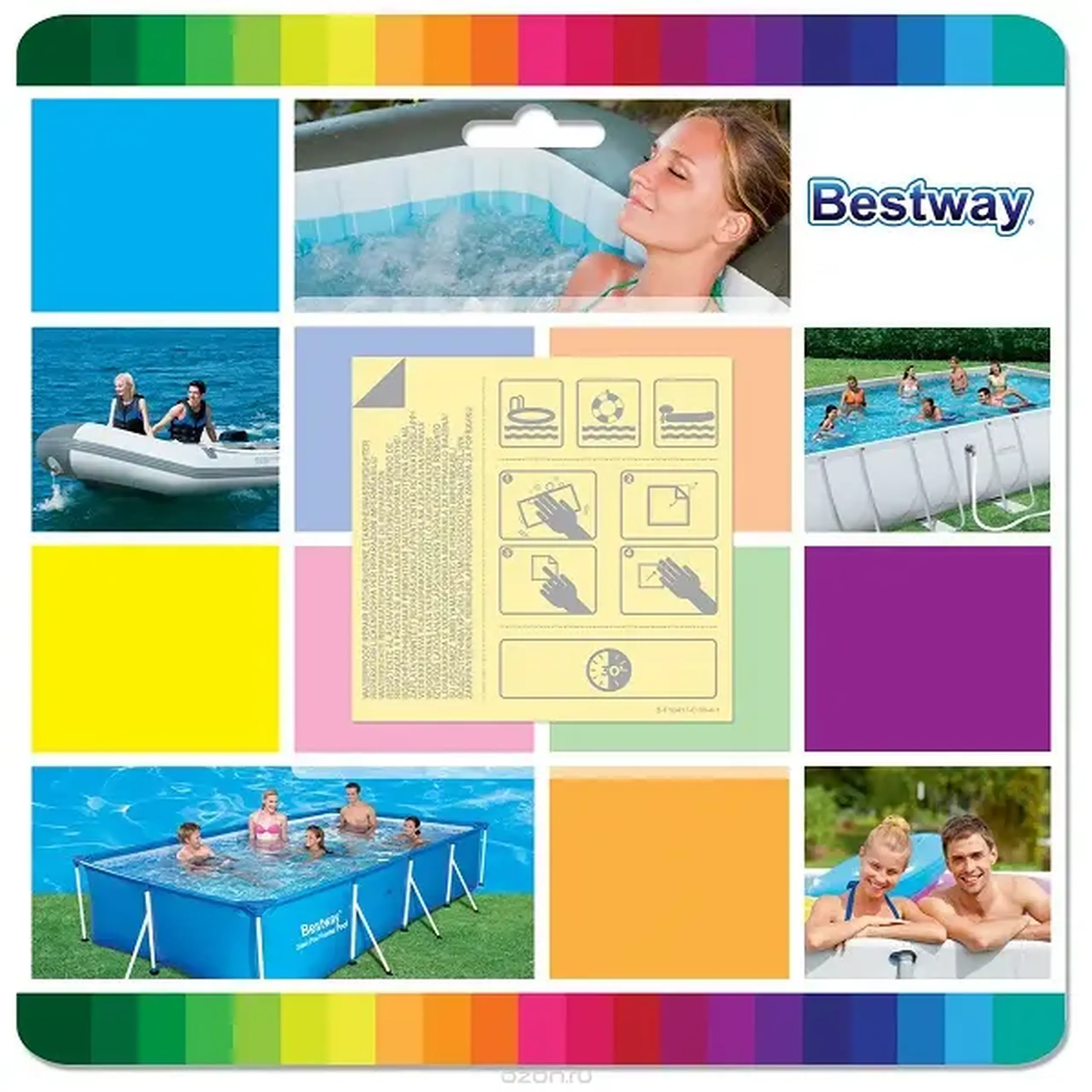 Bestway Set reparatie 6.5х6.5cm, rezistent la apa, autoadeziv, 6b.