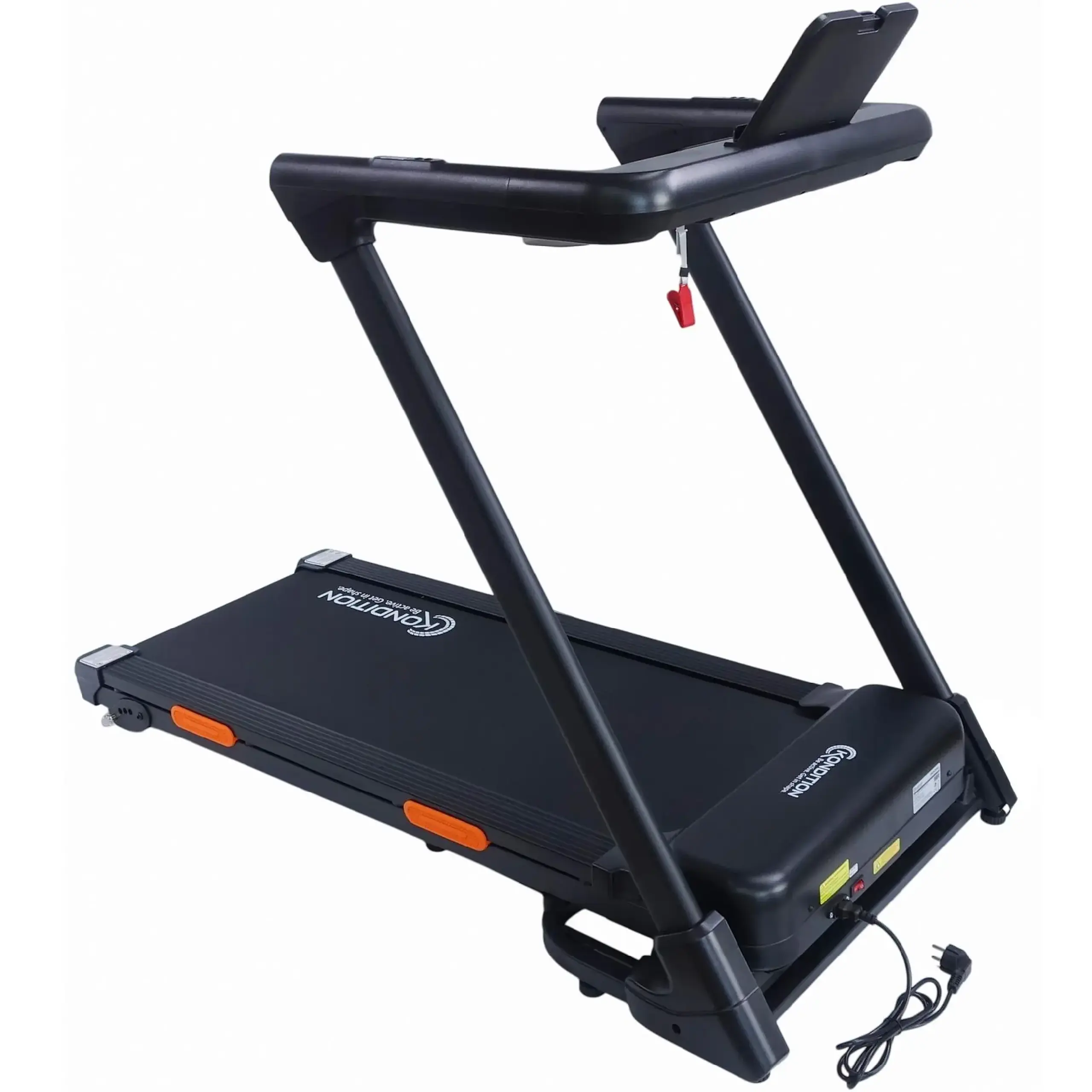 Banda alergare Kondition 7510, motor brushless 2CP, viteza 1-13.5km/h, suprafata alergare 121.5 X 45 cm, 12 programe, inclinare manuala max. 5%, App Fitshow/Kinomap/Zwift, pliabila, greutate maxima utilizator 110 kg