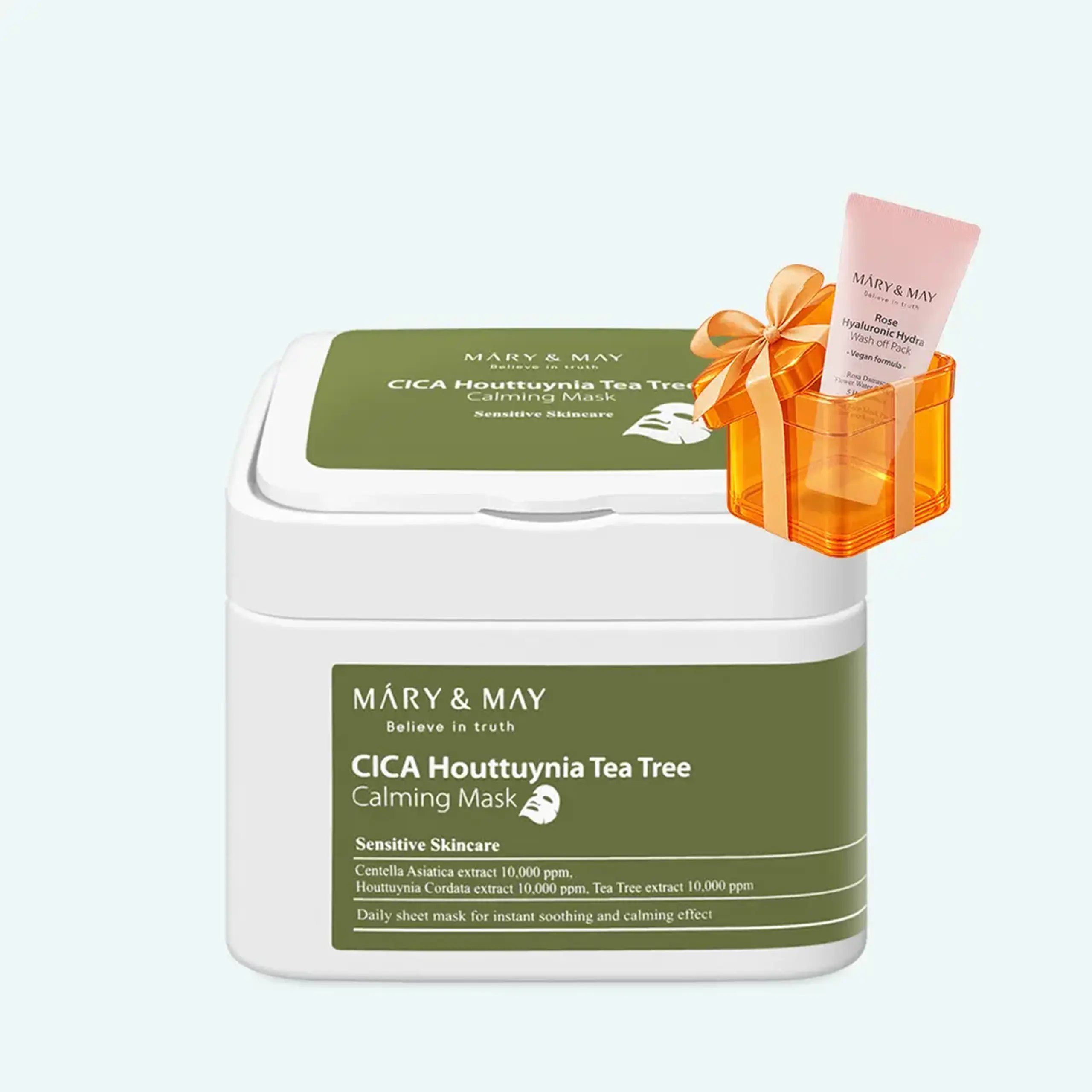 Set de măști calmante Mary & May Cica Houttuynia Tea Tree Calming Mask 30buc