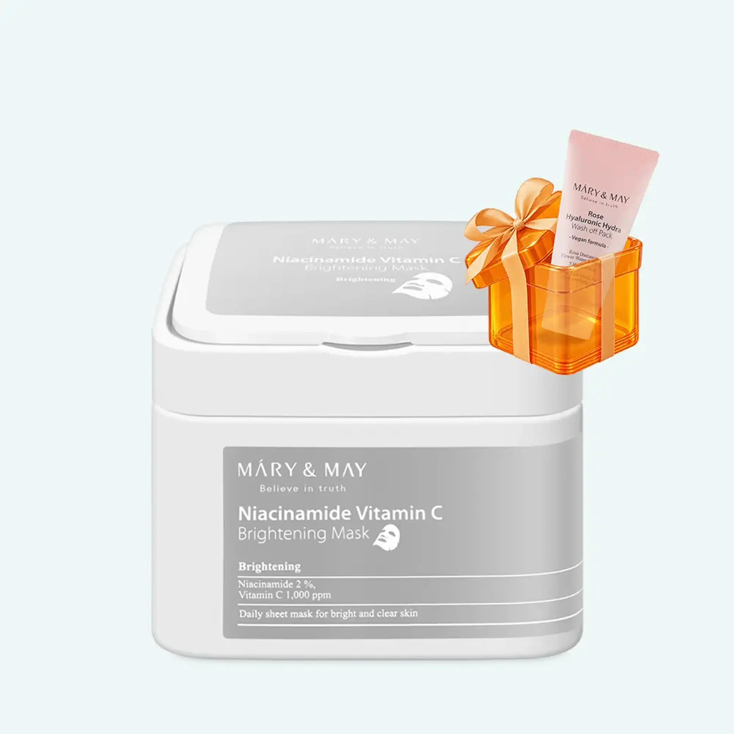 Mască radiantă din ţesătură cu niacinamide şi vitamina C Mary&May Niacinamide Vitamina C Brightening Mask 30pcs