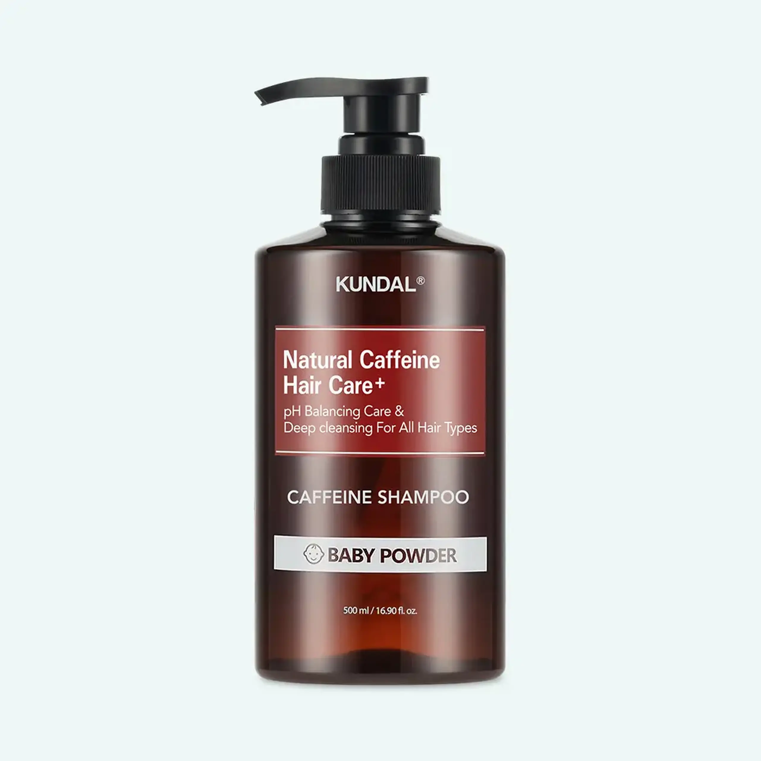 Şampon anticădere cu cofeină KUNDAL Natural Caffeine & Intensive Scalp Care Shampoo Baby Powder 500ml
