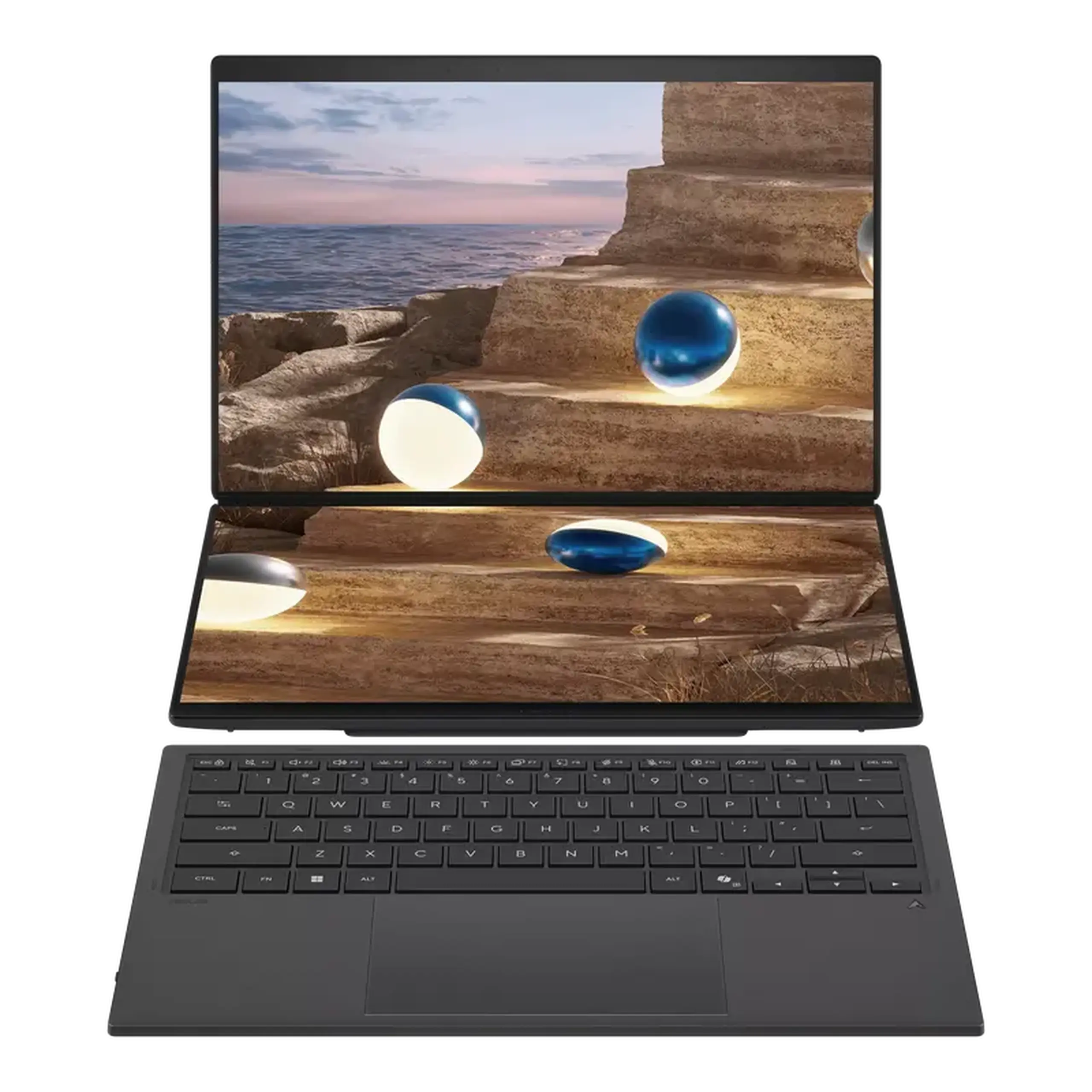 Laptop 14" ASUS Zenbook DUO UX8407AA, Moher Gray, Intel Core X9 388H, 32GB/1024GB, Windows 11 Home
