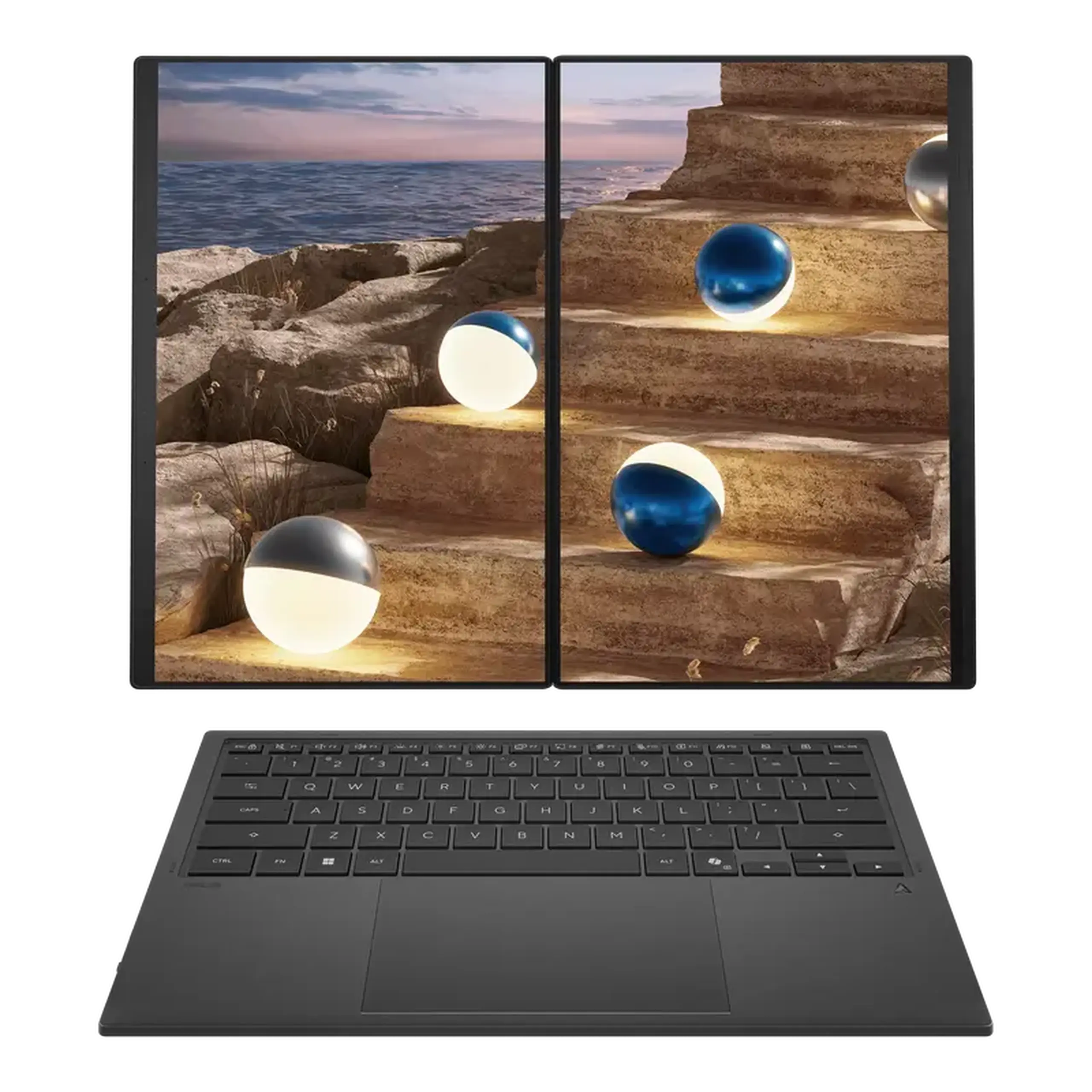 Laptop 14" ASUS Zenbook DUO UX8407AA, Moher Gray, Intel Core X9 388H, 32GB/1024GB, Windows 11 Home