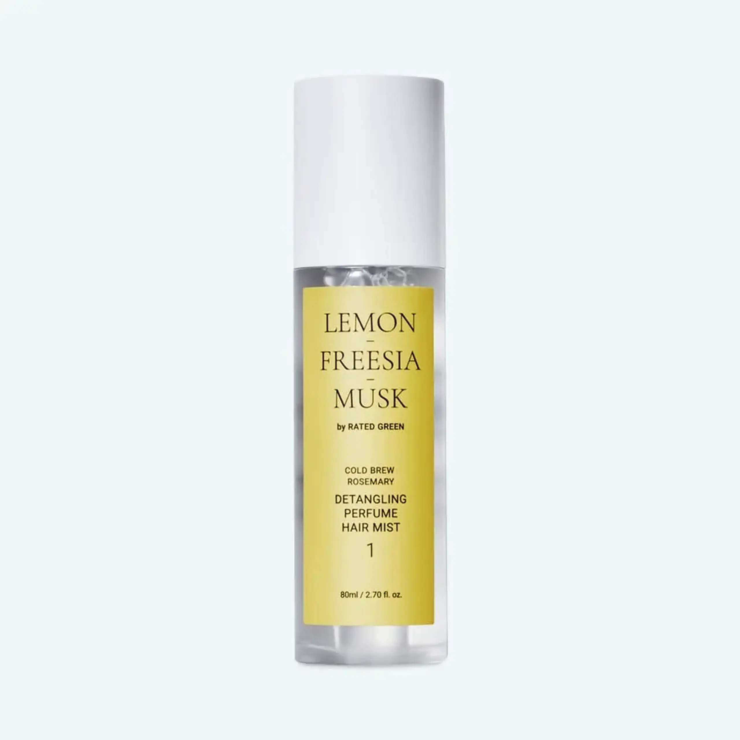 Mist parfumat pentru dezcălcirea părului Rated Green Detangling Perfume Hair Mist 1 Lemon Fresia Musk 80ml